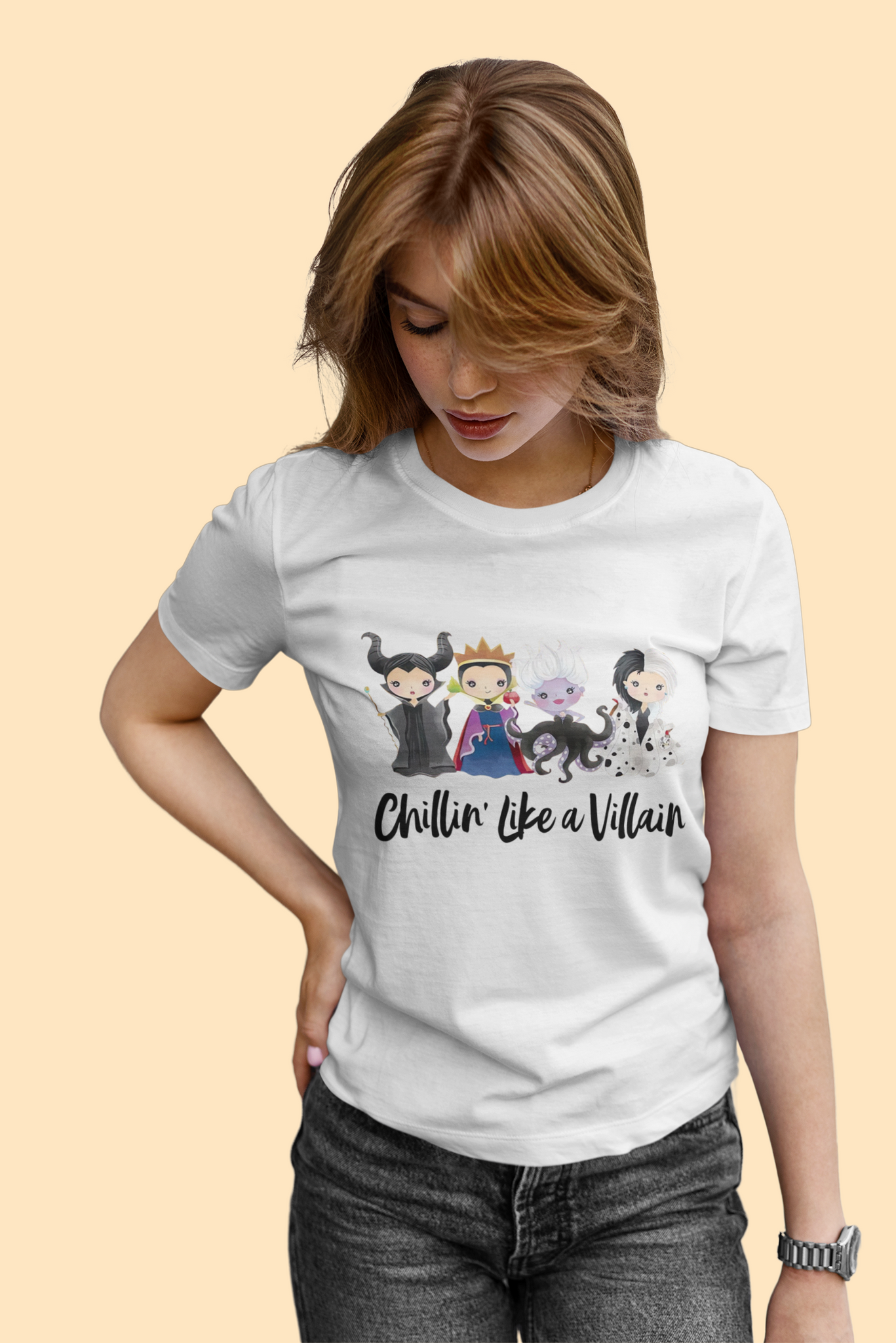 Disney Maleficent T Shirt, The Evil Queen Ursula Maleficent Cruella De Vil T Shirt, Chilling Like A Villain Tshirt, Disney Villains Shirt