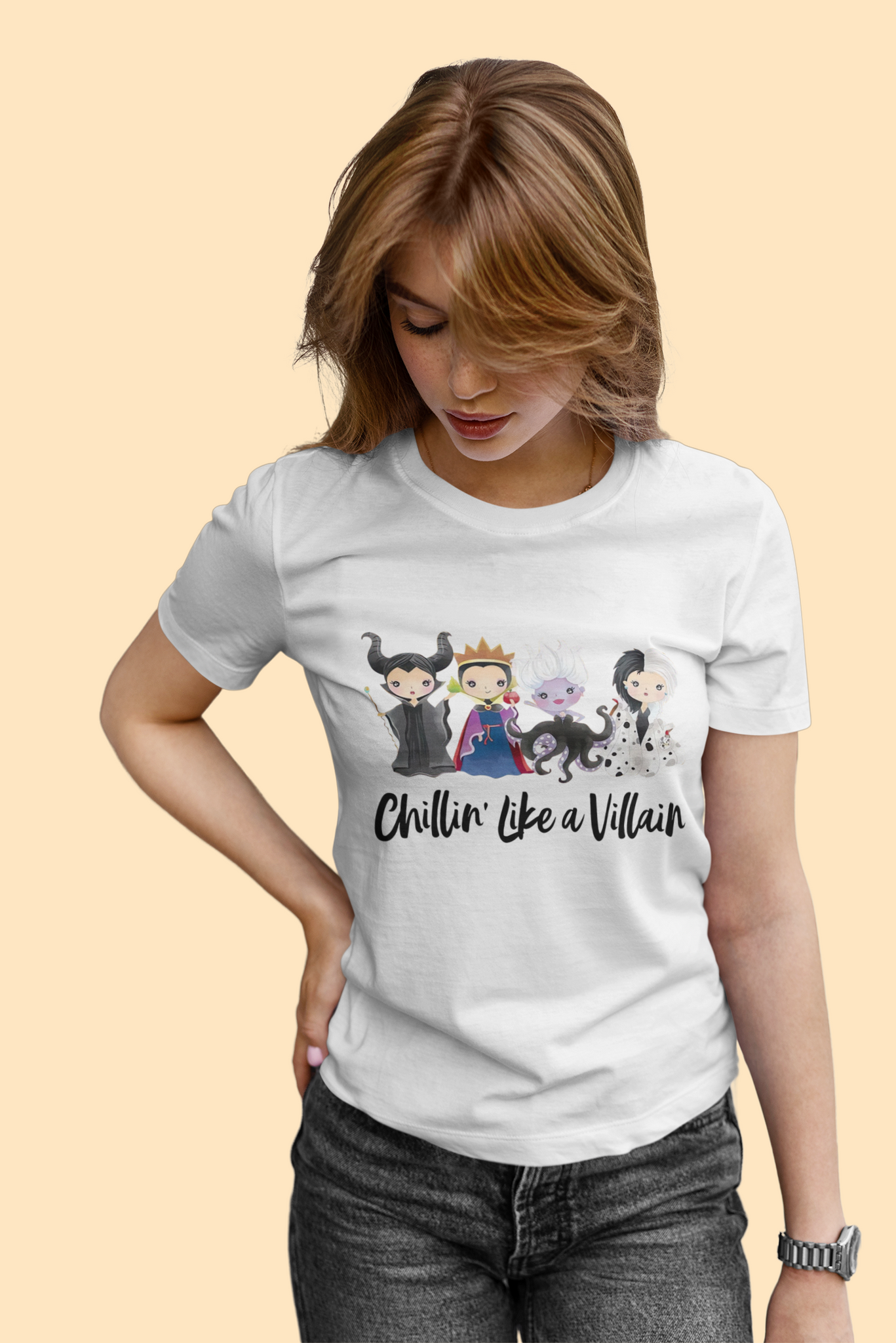 Disney Maleficent T Shirt, Disney Villains T Shirt, The Evil Queen Ursula Maleficent Cruella De Vil Tshirt, Chilling Like A Villain Shirt