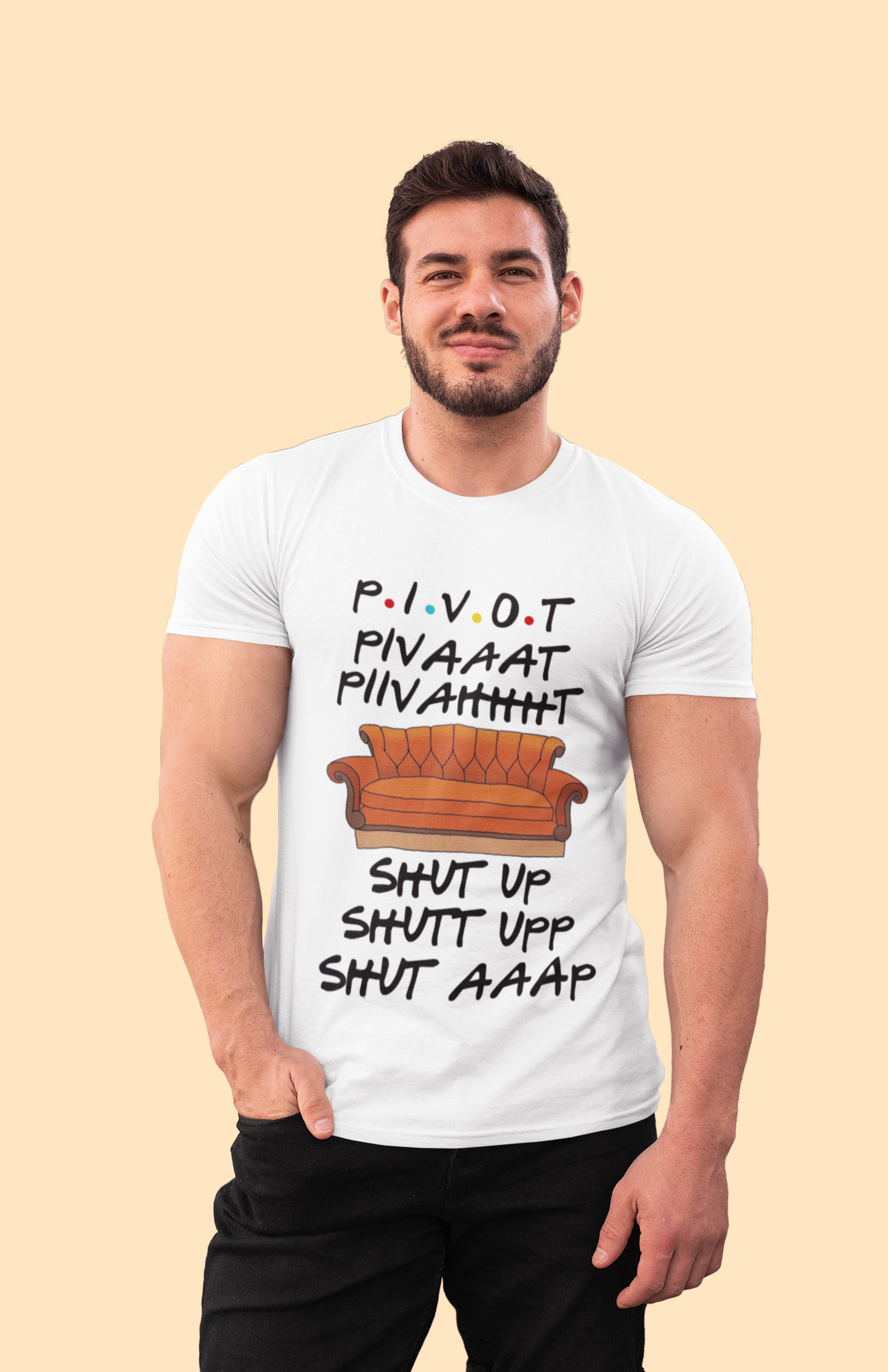 Friends TV Show T Shirt, Pivot Pivaaat Shut Up T Shirt