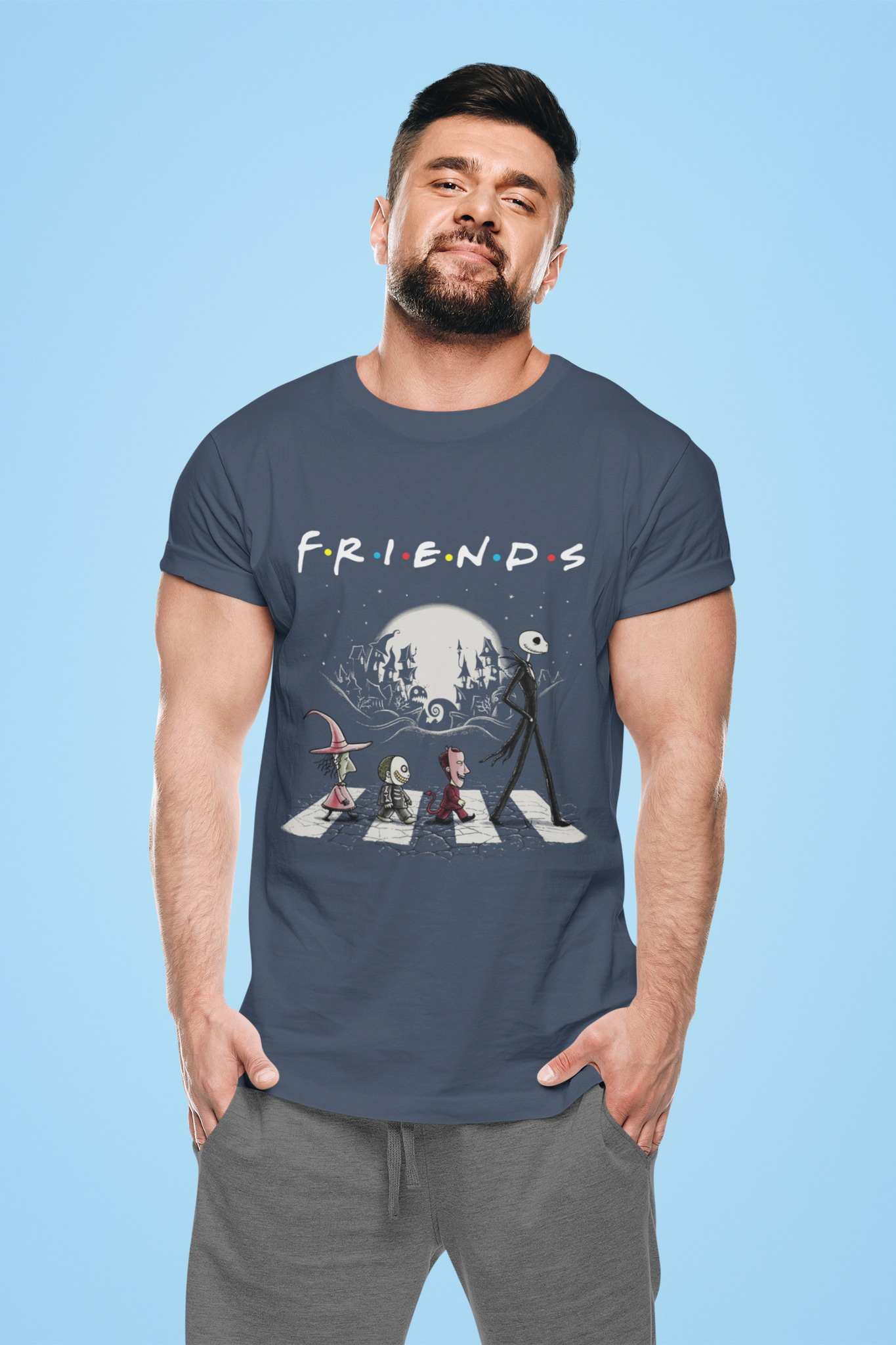 Nightmare Before Christmas T Shirt, Abbey Road Tshirt, Jack Skellington And Friends Shirt, Horror Character T Shirt, Halloween Gifts