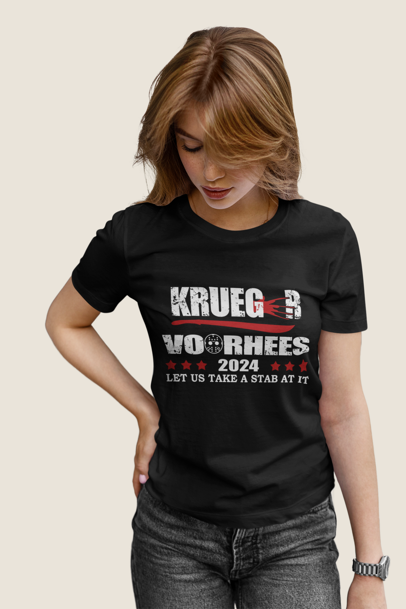 Nightmare On Elm Street T Shirt, Let Us Take A Stab At It T Shirt, Krueger Voorhees President 2024 Tshirt