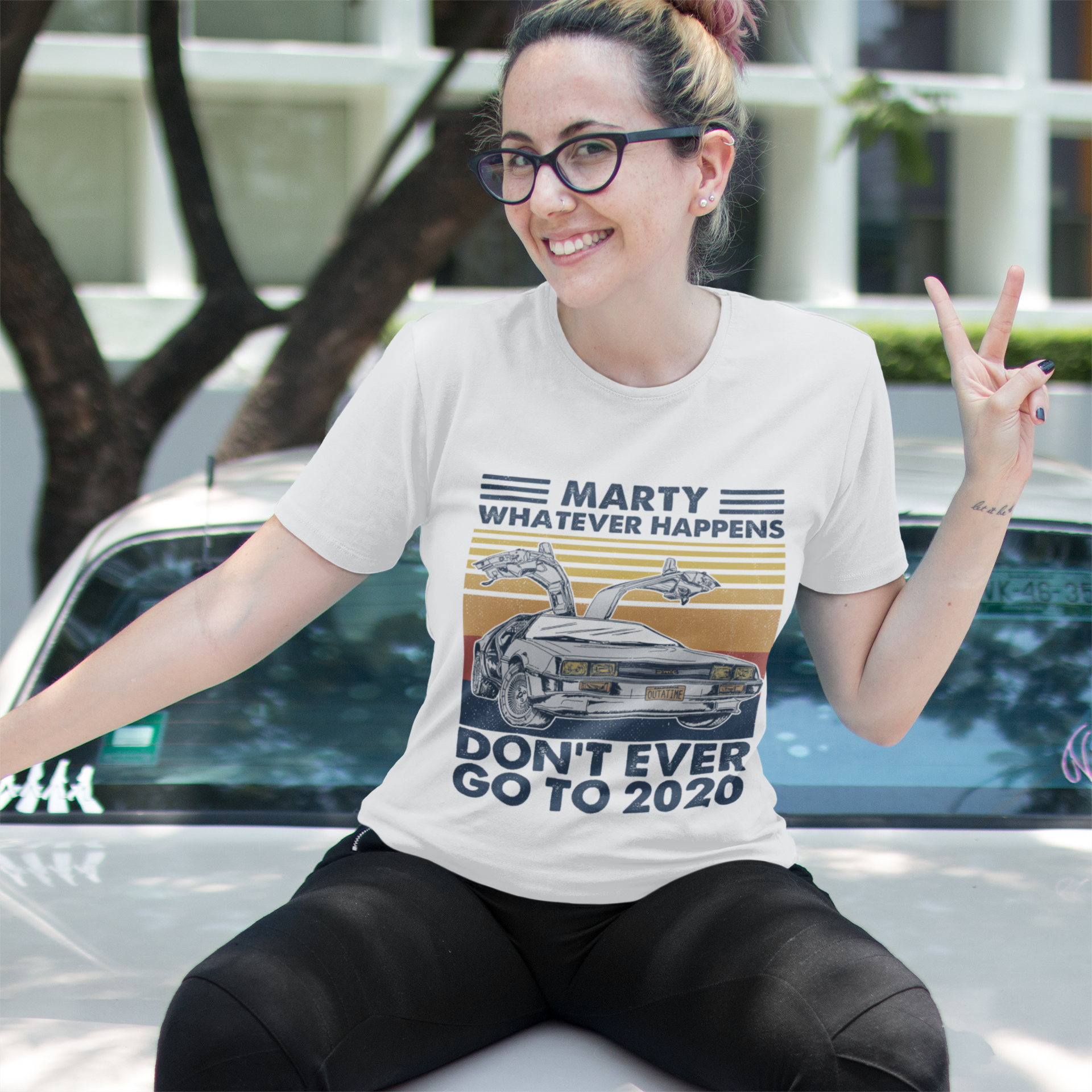 Back To The Future T Shirt, Delorean Time Machine T shirt, Marty Dont Ever Go To 2020 Tshirt