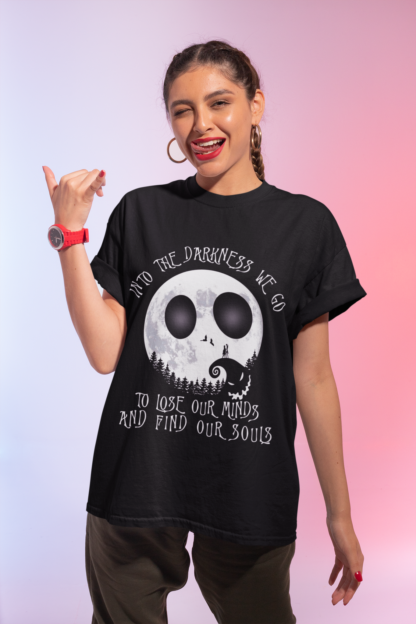 Nightmare Before Christmas T Shirt, Into The Darkness We Go Tshirt, Jack Skellington T Shirt, Halloween Gifts