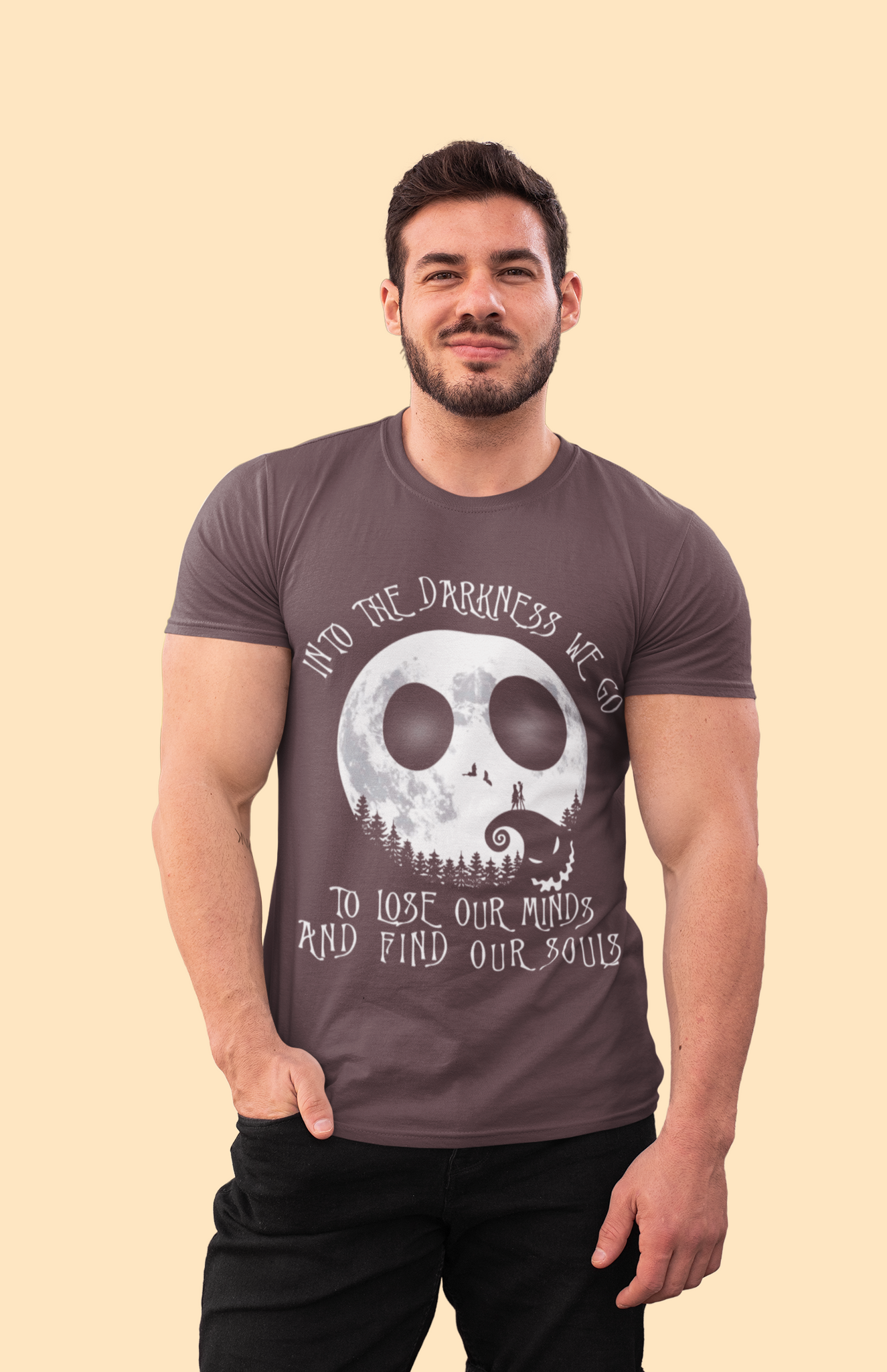 Nightmare Before Christmas T Shirt, Jack Skellington T Shirt, Into The Darkness We Go Tshirt, Halloween Gifts