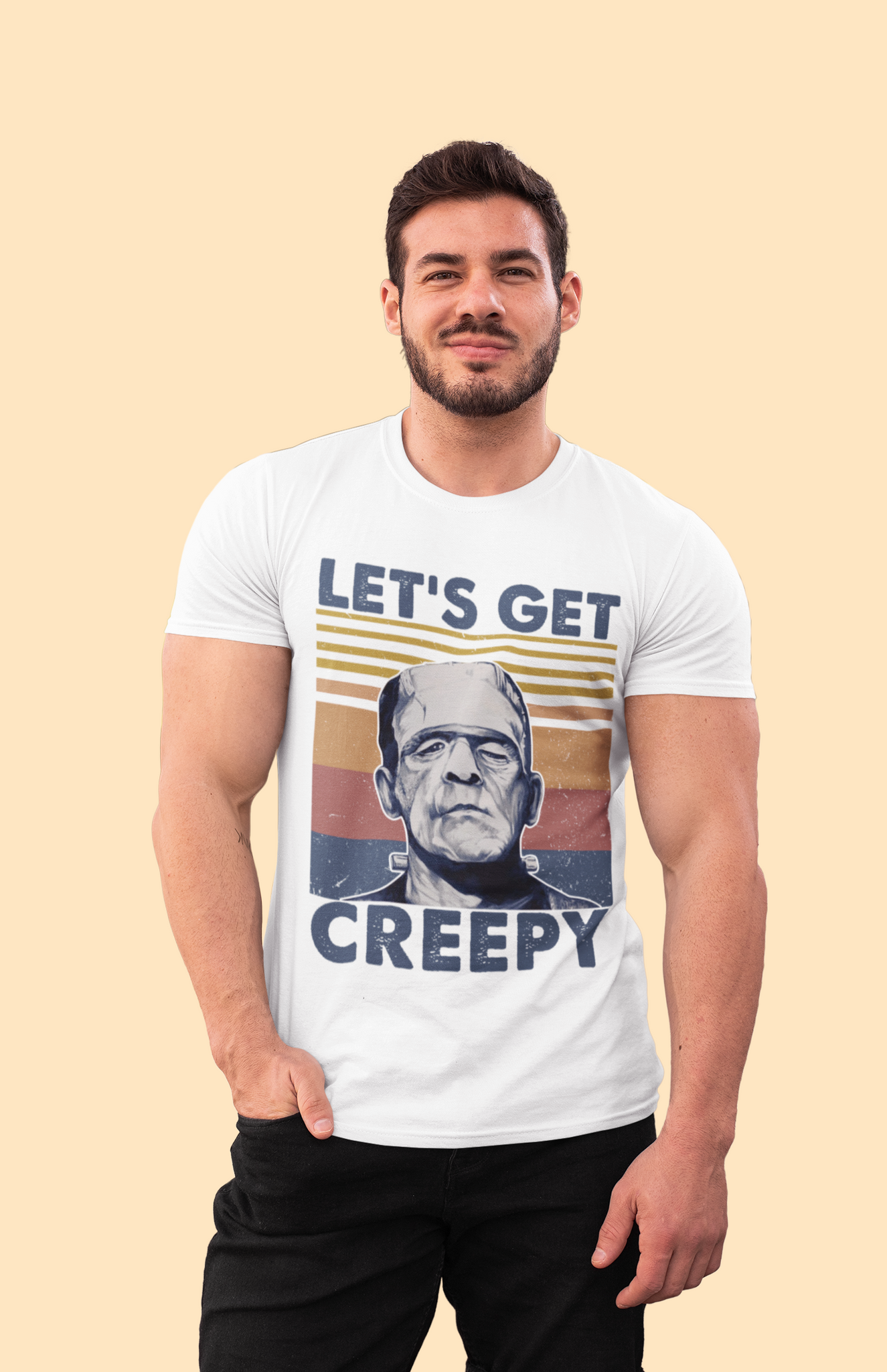 Frankenstein Vintage T Shirt, Lets Get Creepy T Shirt, The Monster Tshirt, Halloween Gifts