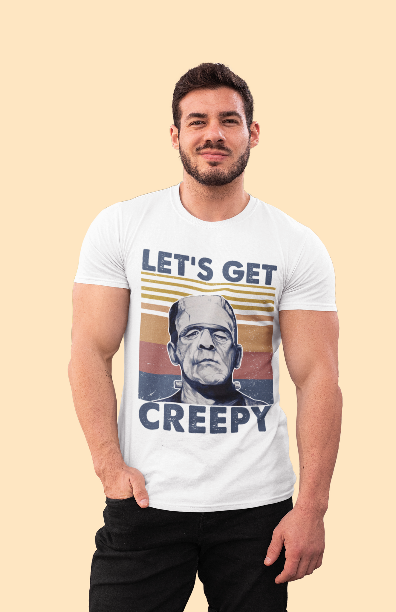 Frankenstein Vintage T Shirt, The Monster Tshirt, Lets Get Creepy T Shirt, Halloween Gifts