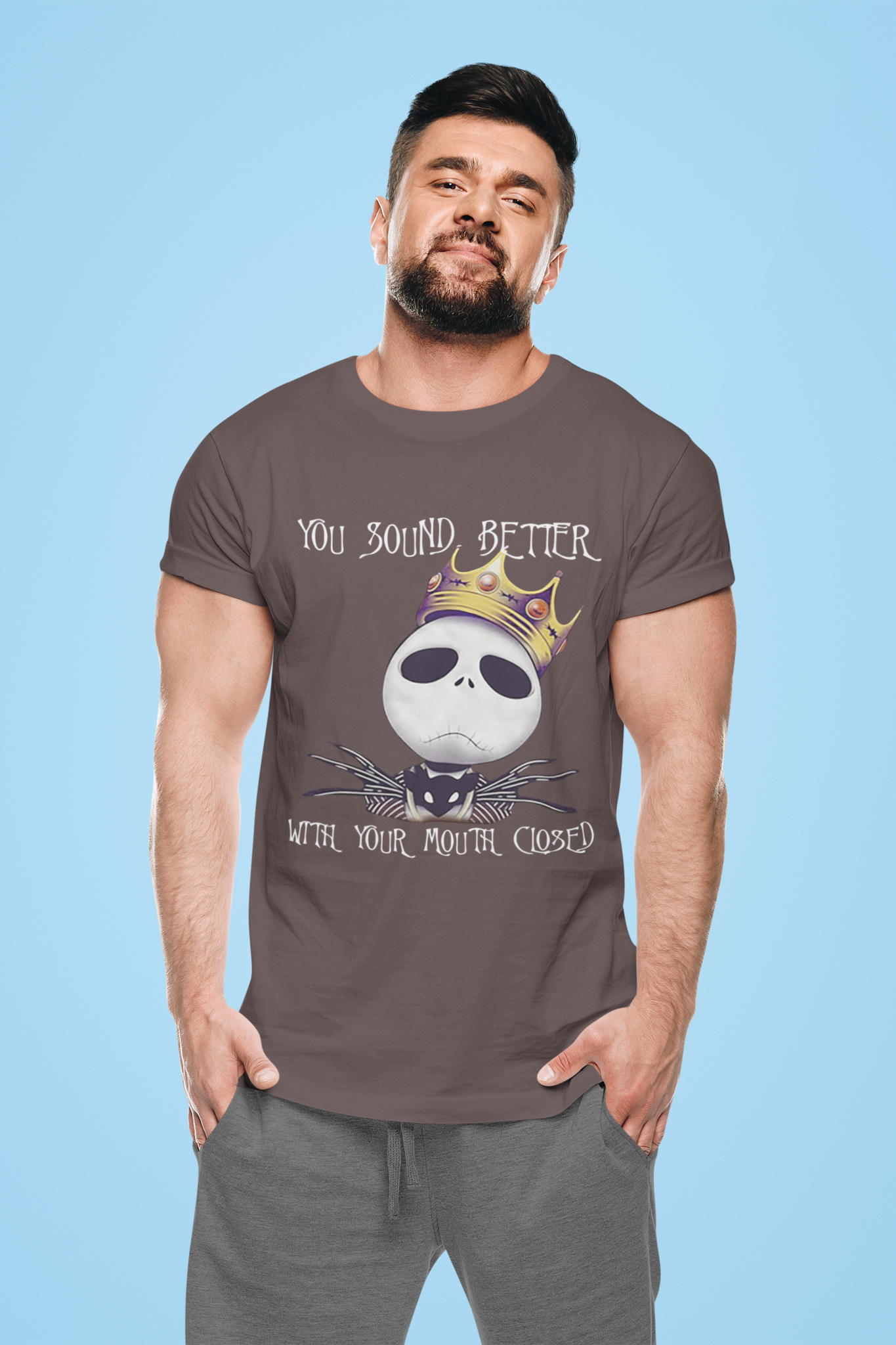 Nightmare Before Christmas T Shirt, You Sound Better With Your Mouth Closed Tshirt, Jack Skellington T Shirt, Halloween Gifts