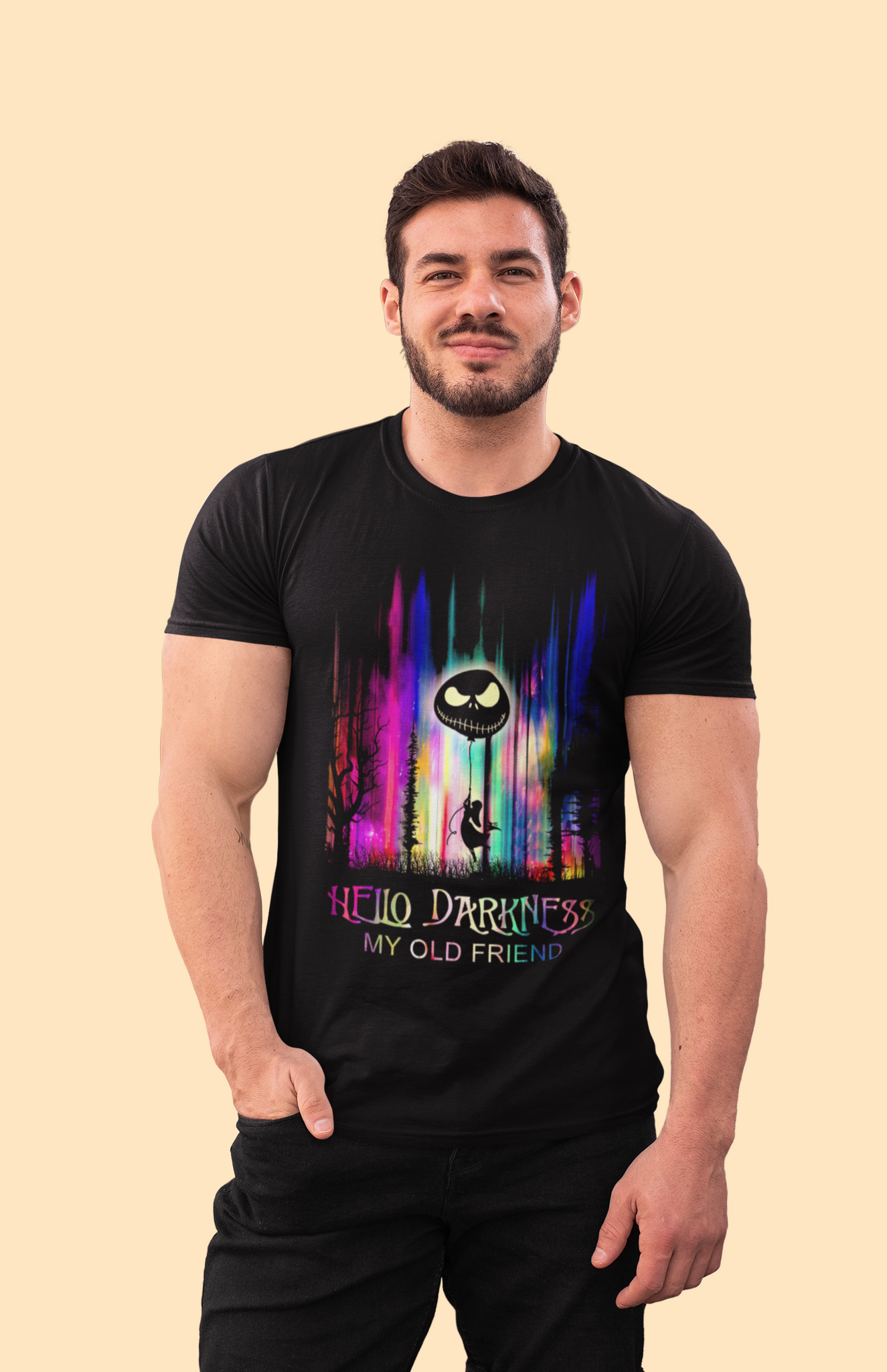 Nightmare Before Christmas T Shirt, Jack Skellington Sally LGBT Pride Shirt, Hello Darkness My Old Friend Shirt, Halloween Gifts