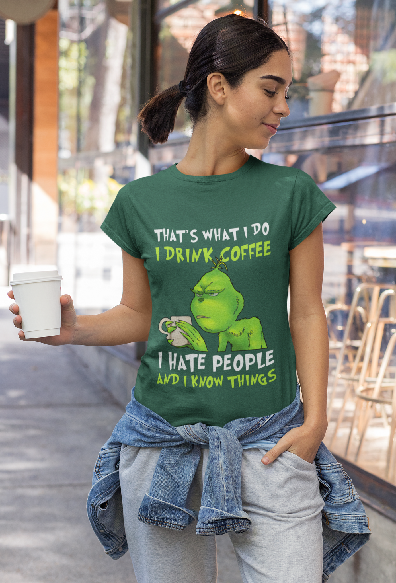 Grinch T Shirt, Thats What I Do I Drink Coffee Tshirt, I Hate People And I Know Things Shirt, Christmas Movie Shirt, Christmas Gifts
