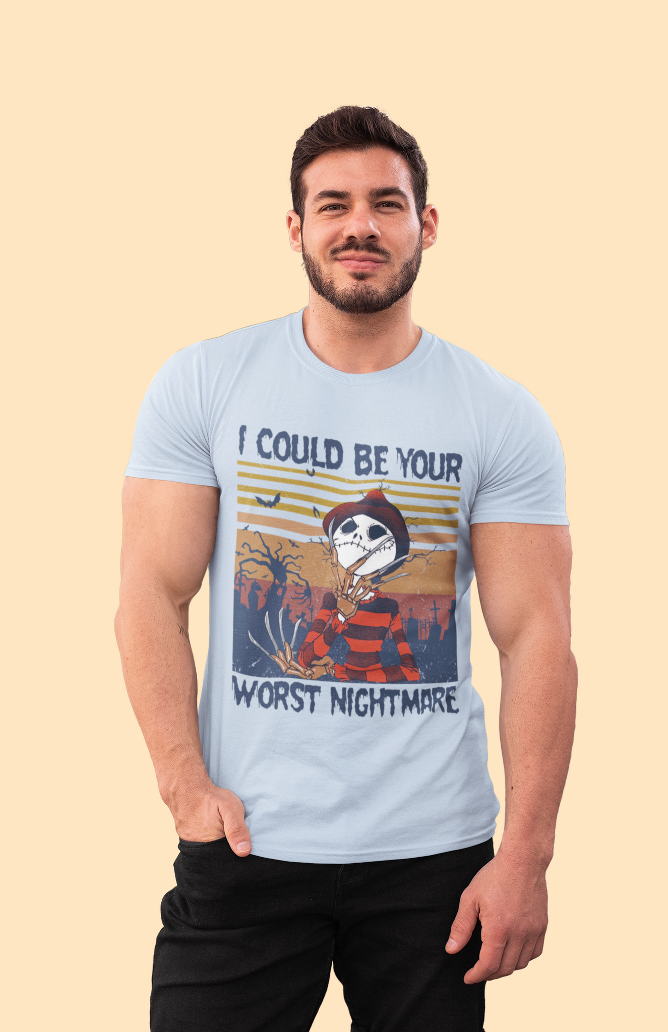 Nightmare Before Christmas Vintage T Shirt, Jack Skellington Krueger Shirt, I Could Be Your Worst Nightmare Shirt,Halloween Gift