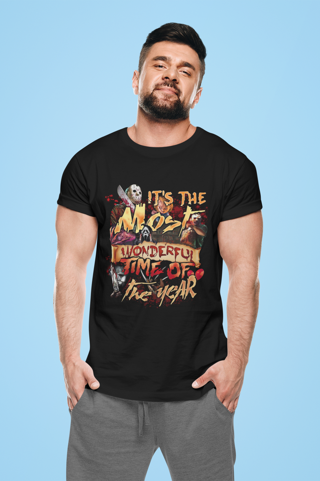 Horror Movie Characters T Shirt, Chucky Voorhees Leatherface Tshirt, Its The Most Wonderful Time Of The Year Shirt, Halloween Gifts
