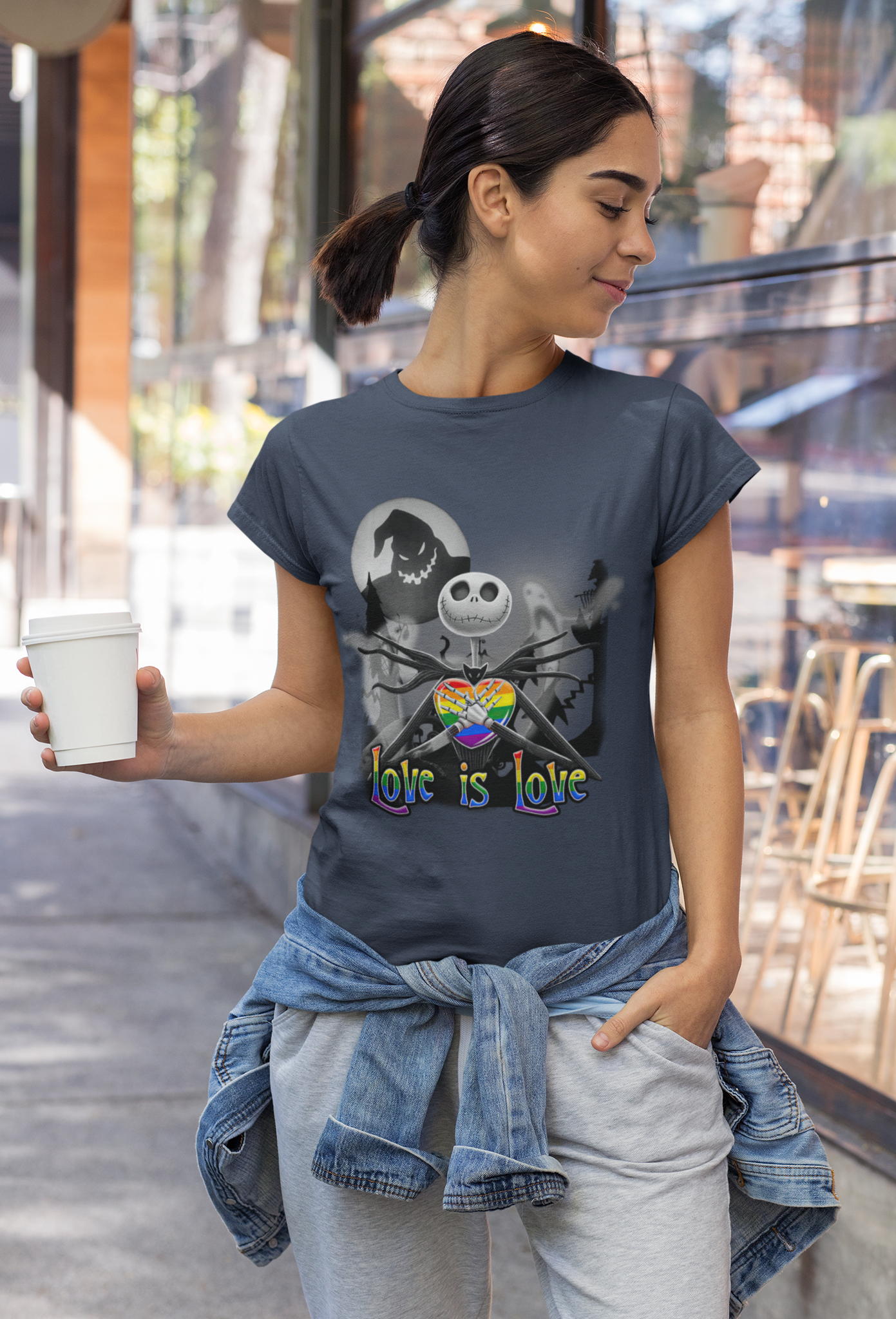 Nightmare Before Christmas T Shirt, LGBT Pride Love Is Love Tshirt, Jack Skellington Oogie Boogie T Shirt, Halloween Gifts
