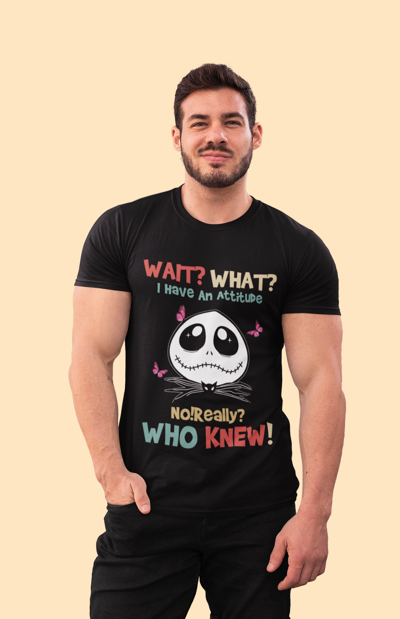 Nightmare Before Christmas T Shirt, Wait What I Have An Attitude Tshirt, Jack Skellington T Shirt, Halloween Gifts