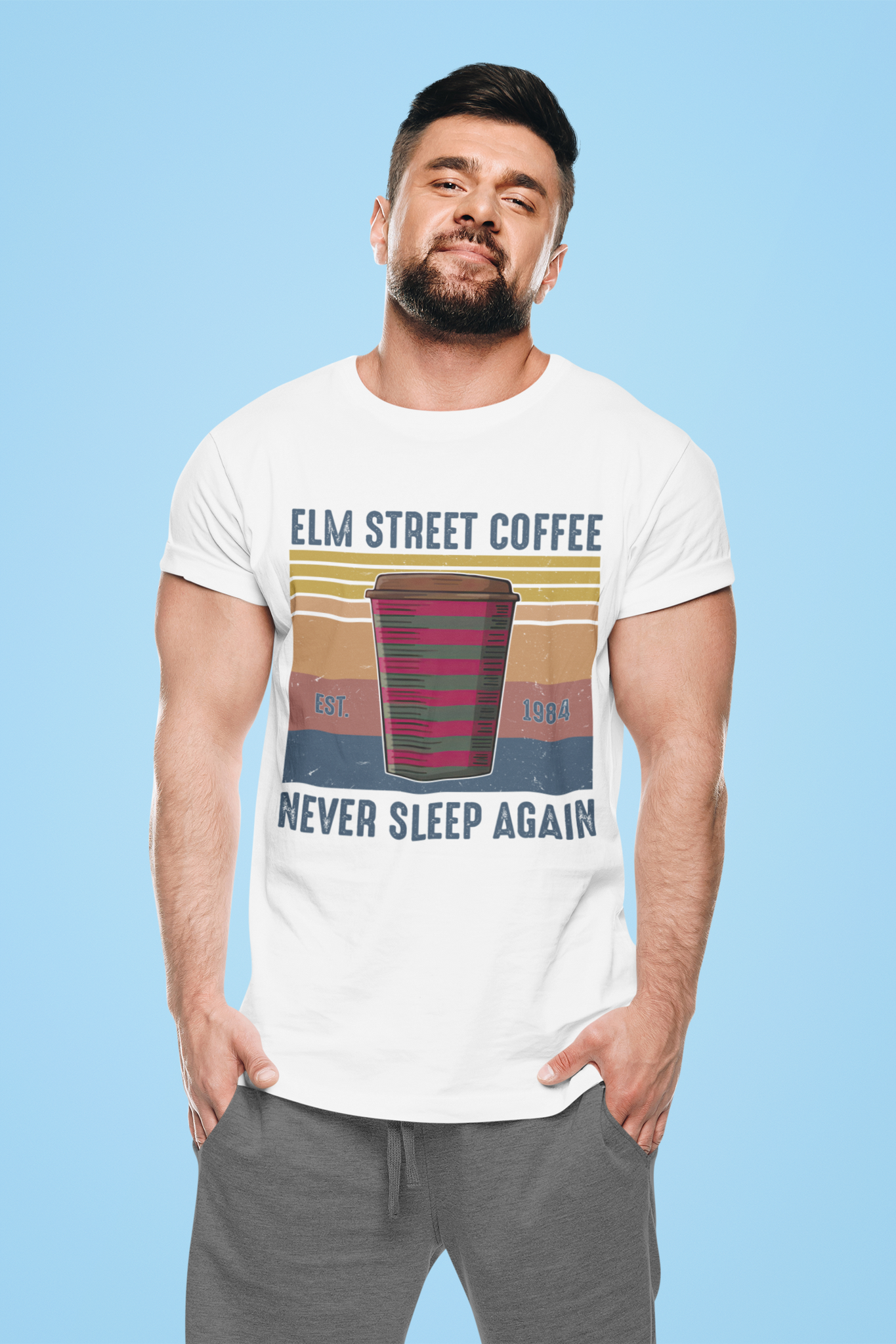 Nightmare On Elm Street Vintage T Shirt, Never Sleep Again T Shirt, Elm Street Coffee Tshirt, Halloween Gifts