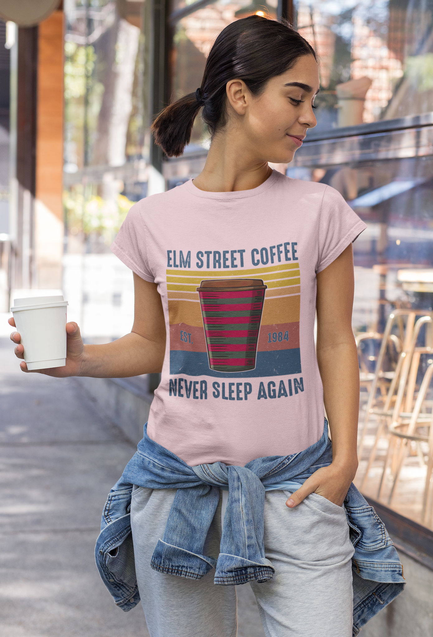 Nightmare On Elm Street Vintage T Shirt, Elm Street Coffee Tshirt, Never Sleep Again T Shirt, Halloween Gifts