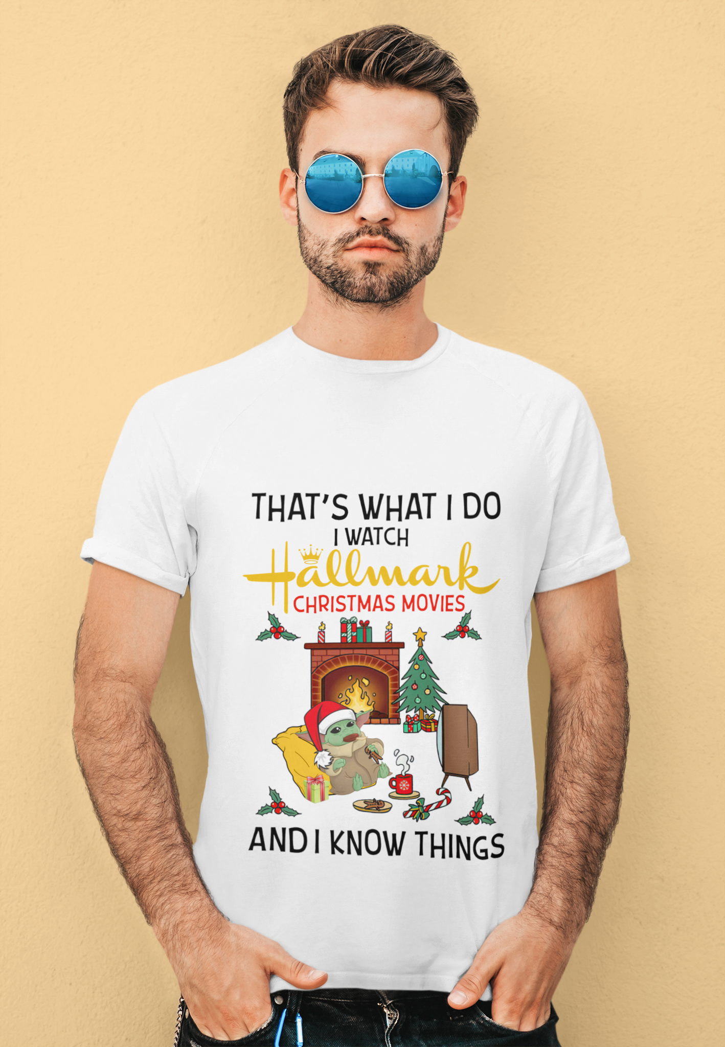Hallmark Christmas T Shirt, Yoda T Shirt, I Watch Hallmark Christmas Movies And I Know Things Tshirt, Christmas Gifts