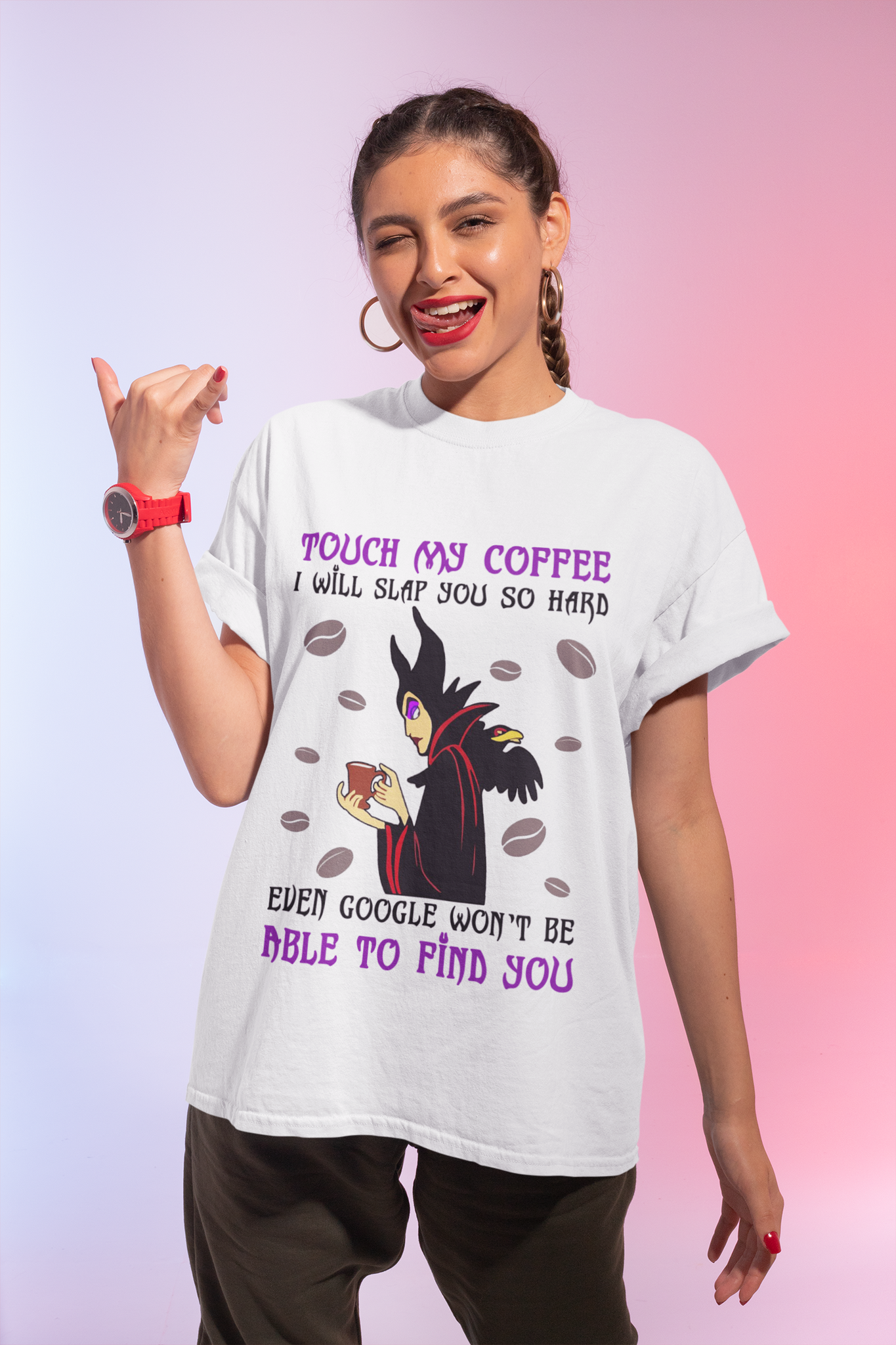 Disney Maleficent T Shirt, Disney Villains T Shirt, Diaval Maleficent Tshirt, Touch My Coffee I Will Slap You So Hard Shirt