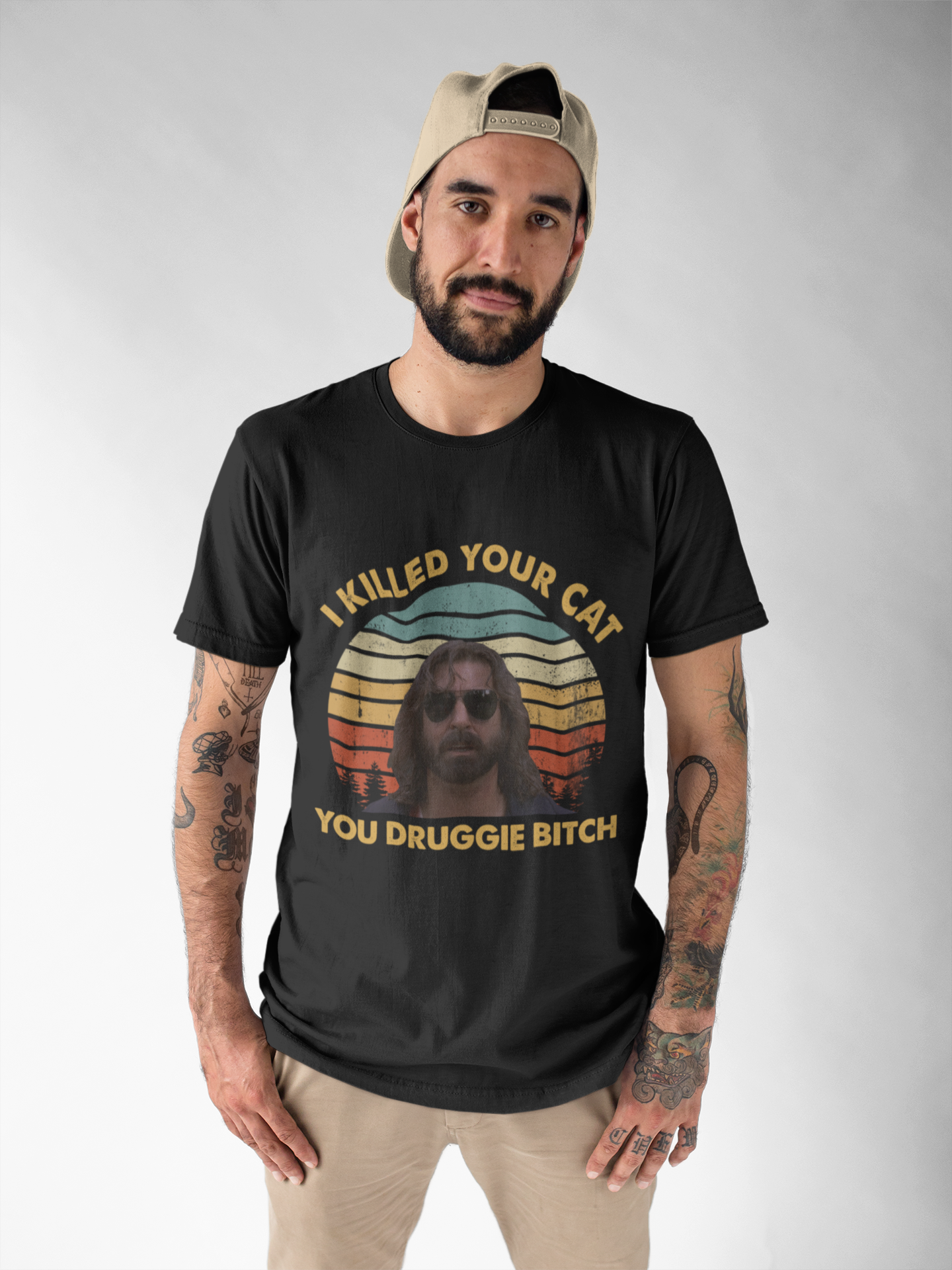 The Big Lebowski Vintage T Shirt, I Killed Your Cat You Druggie Bitch Tshirt, The Dude T Shirt