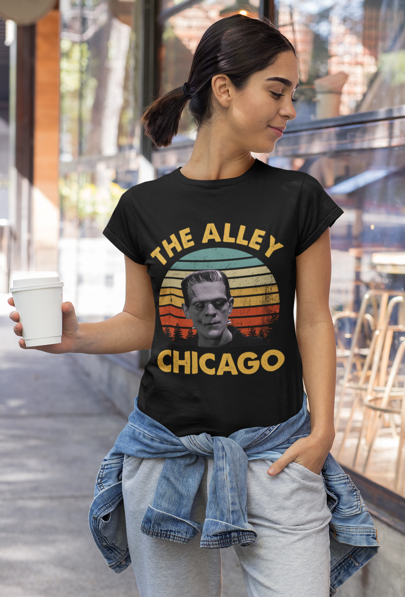 Frankenstein Vintage T Shirt, The Monster T Shirt, The Alley Chicago Tshirt, Halloween Gifts