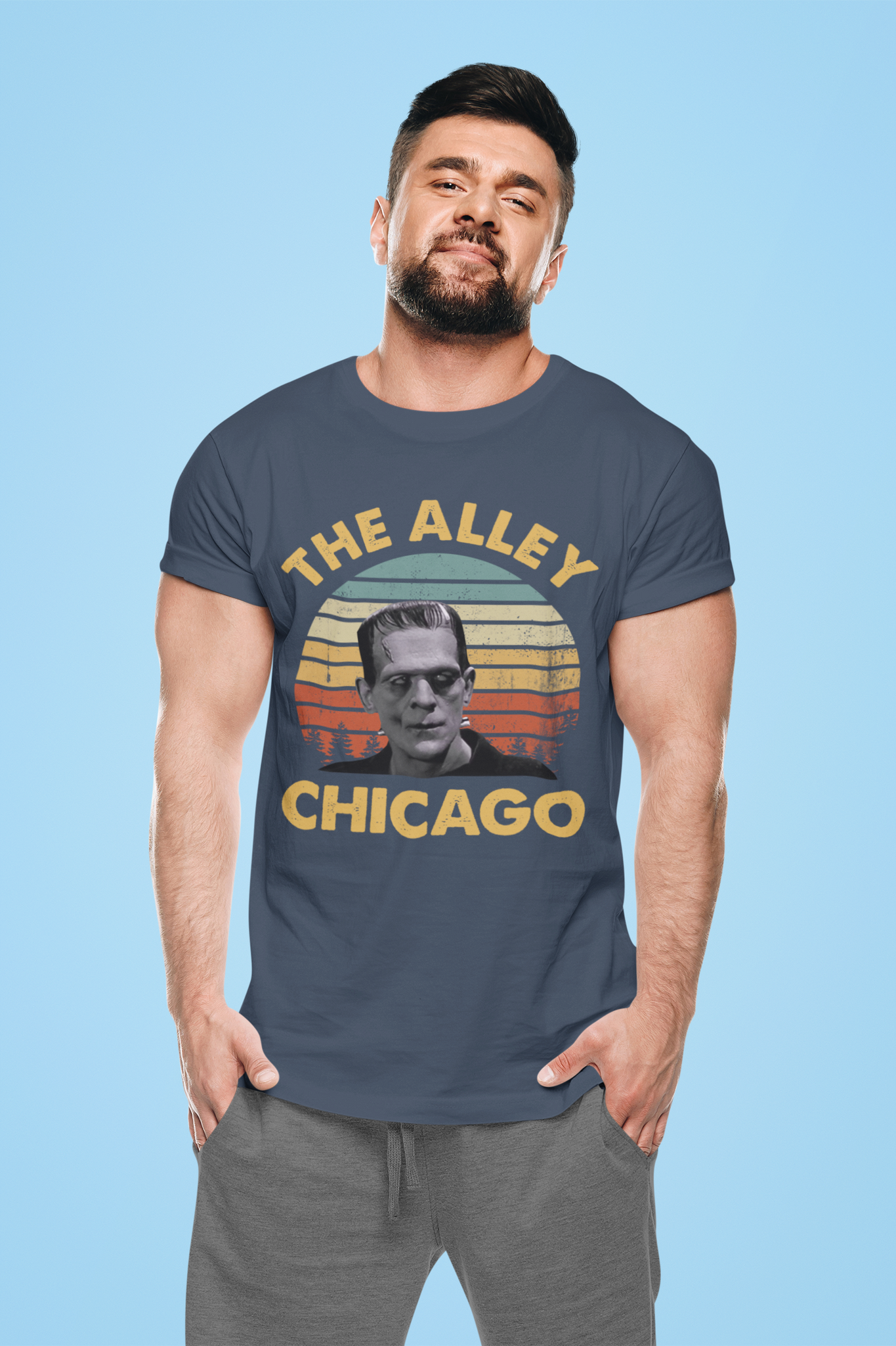 Frankenstein Vintage T Shirt, The Alley Chicago Tshirt, The Monster T Shirt, Halloween Gifts
