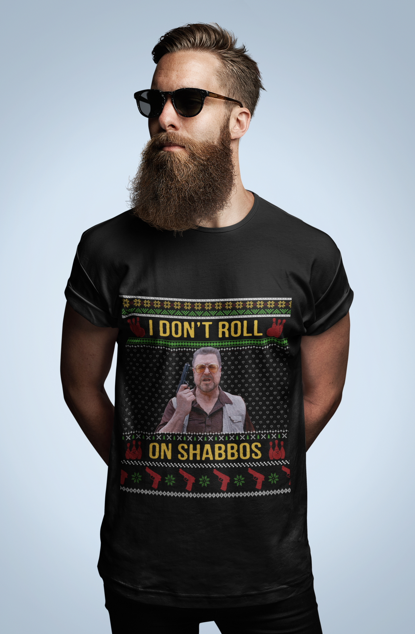 The Big Lebowski Ugly Sweater T Shirt, I Dont Roll On Shabbos Tshirt, Walter Sobchak T Shirt, Christmas Gifts