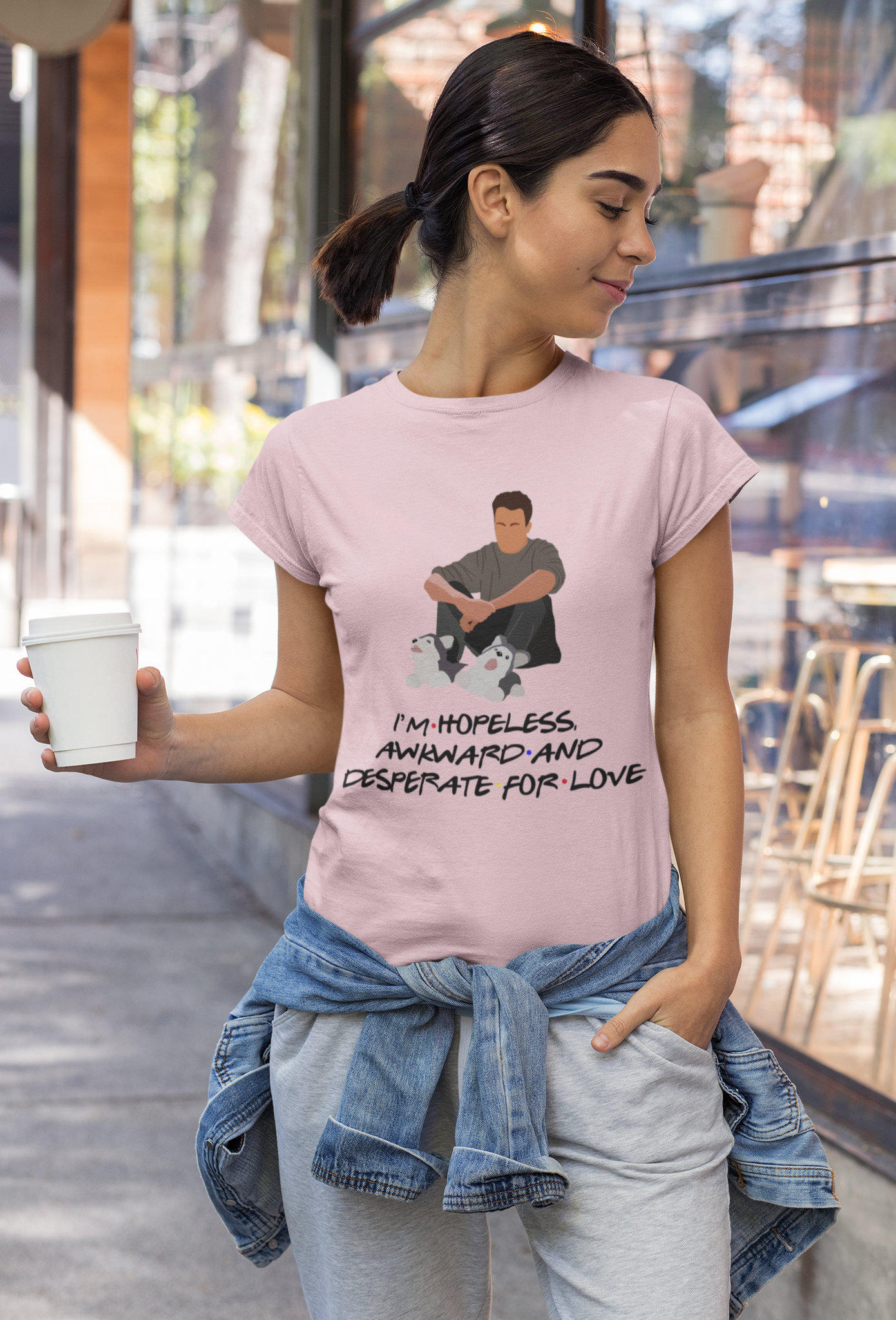 Friends TV Show T Shirt, Chandler Bing T Shirt, Im Hopeless Awkward And Desperate Tshirt