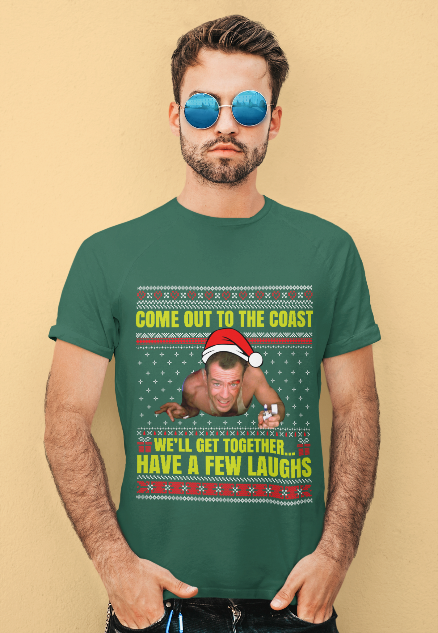 Die Hard Ugly Sweater Shirt, John McClane Tshirt, Come Out To The Coast Well Get Together T Shirt, Christmas Gifts