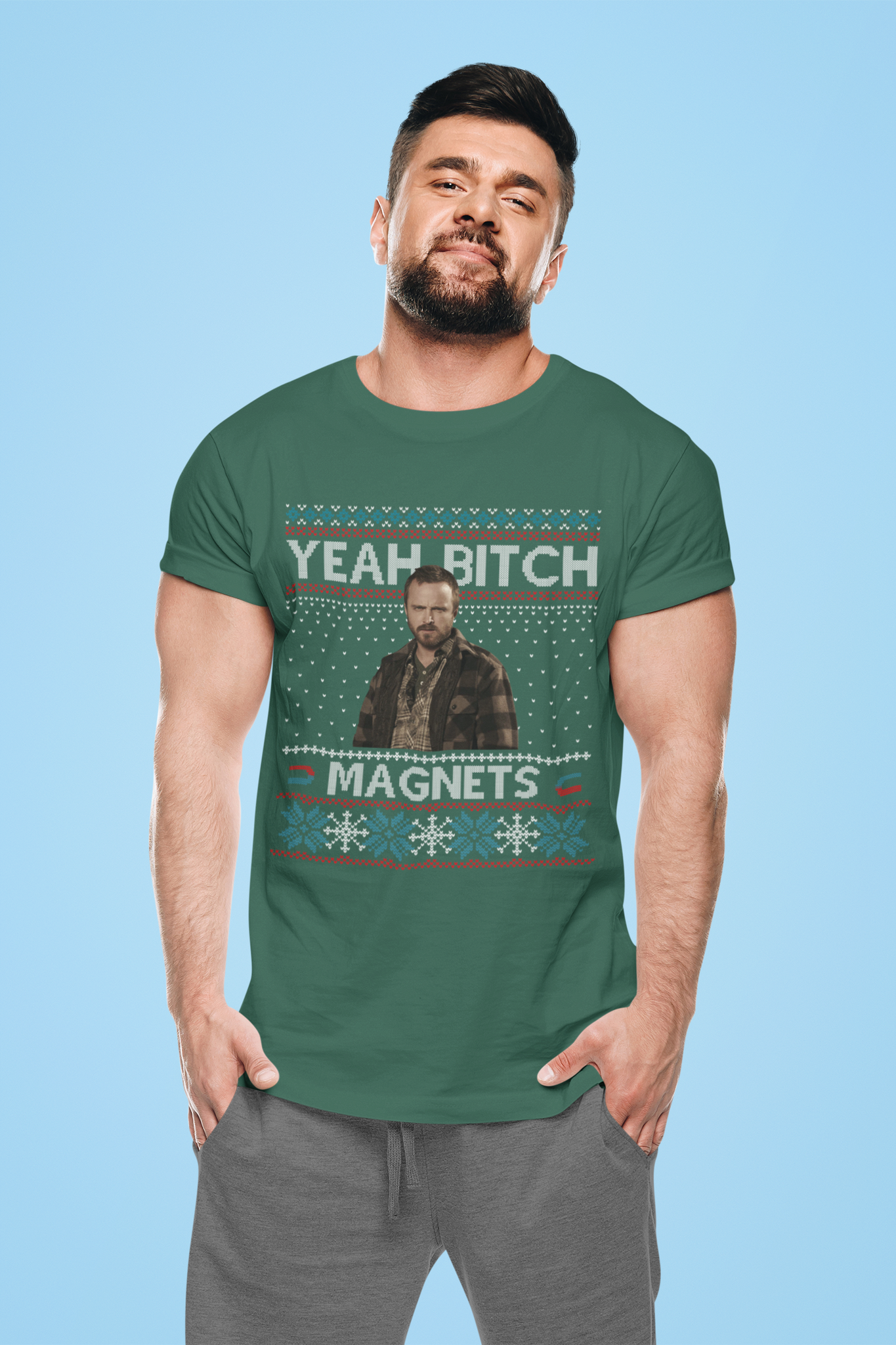 Breaking Bad Ugly Sweater Tshirt, Jesse Pinkman T Shirt, Yeah Bitch Magnets T Shirt, Christmas Gifts