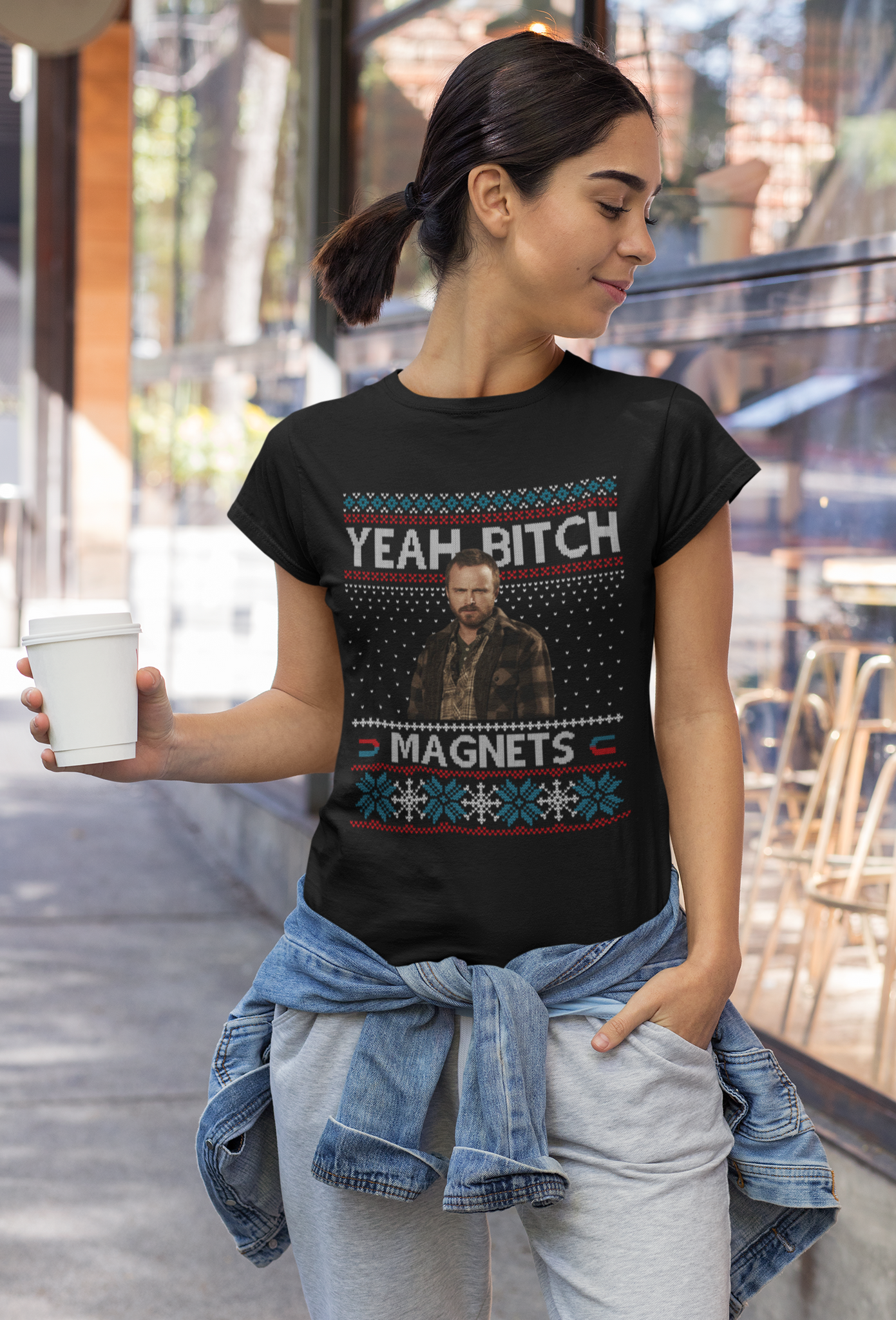 Breaking Bad Ugly Sweater Tshirt, Jesse Pinkman T Shirt, Yeah Bitch Magnets T Shirt, Christmas Gifts