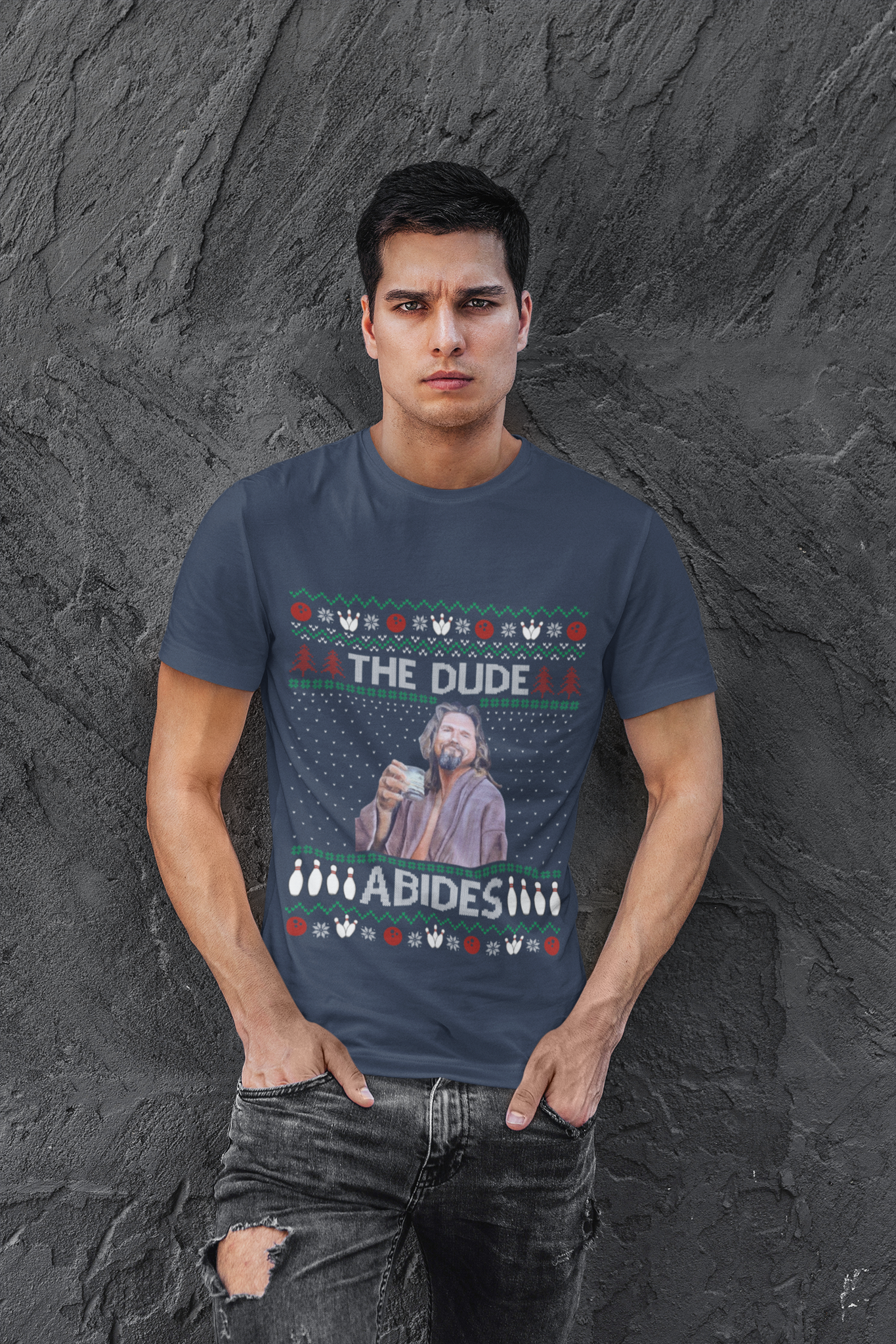 The Big Lebowski T Shirt, The Dude T Shirt, Dude Abides Christmas Tshirt