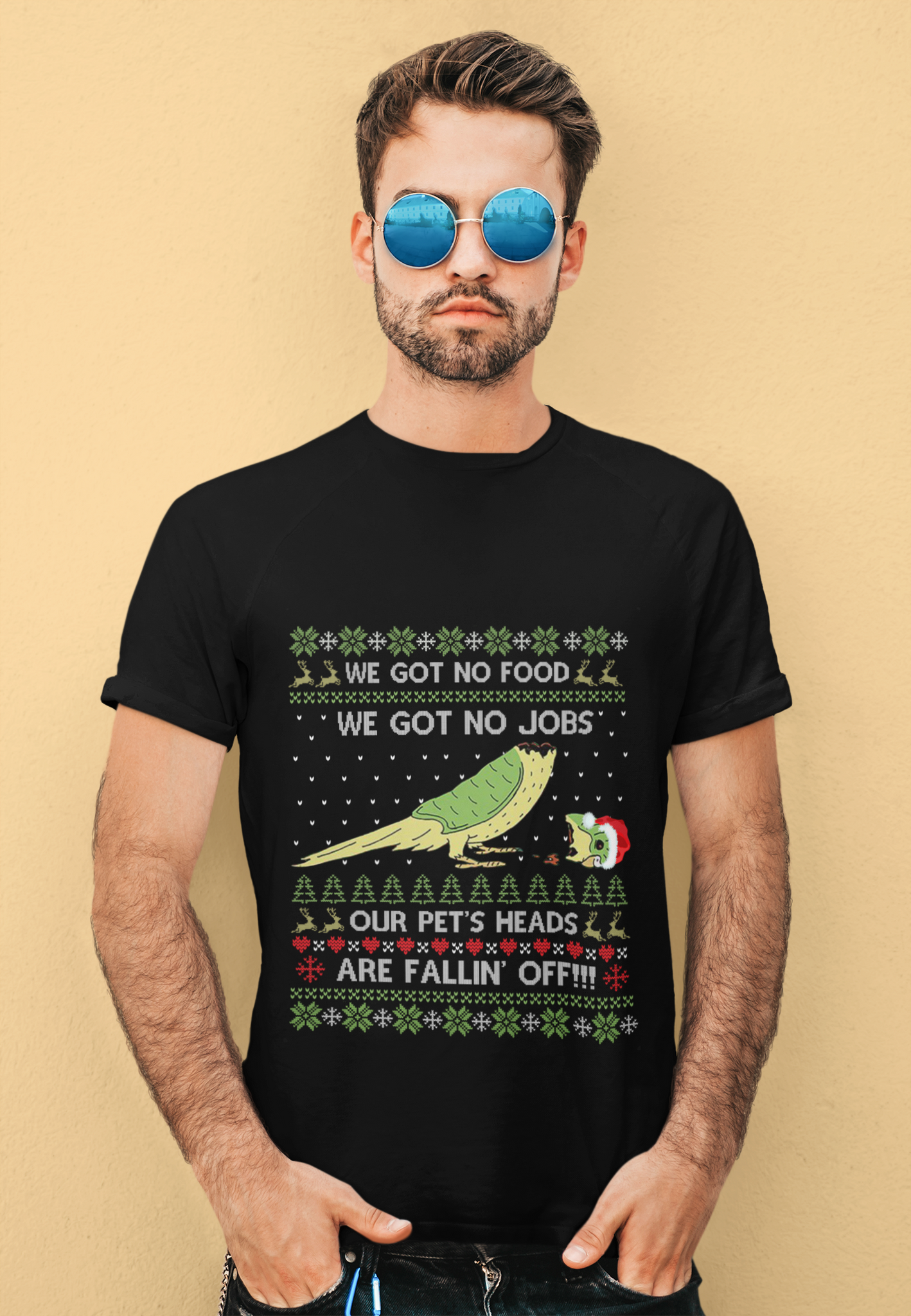 Dumb And Dumber Ugly Sweater Shirt, Petey Parrot T Shirt, Lloyd Quote We Got No Food We Got No Jobs Tshirt, Christmas Gifts