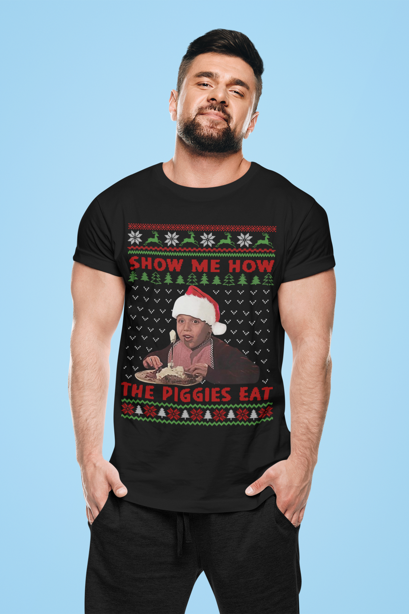 A Christmas Story Ugly Sweater Shirt, Randy T Shirt, Show Me How The Piggies Eat Tshirt, Christmas Gifts