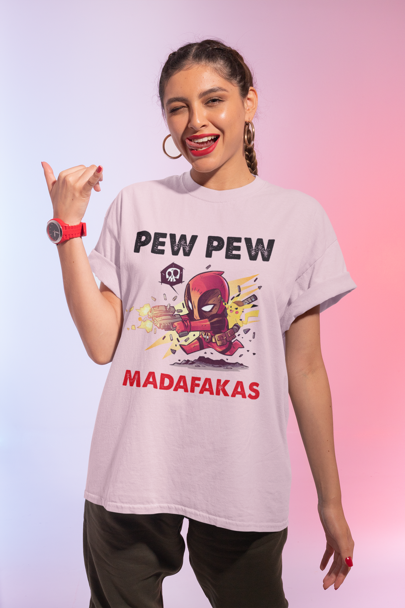 Deadpool T Shirt, Pew Pew Madafakas Tshirt, Superhero Deadpool T Shirt