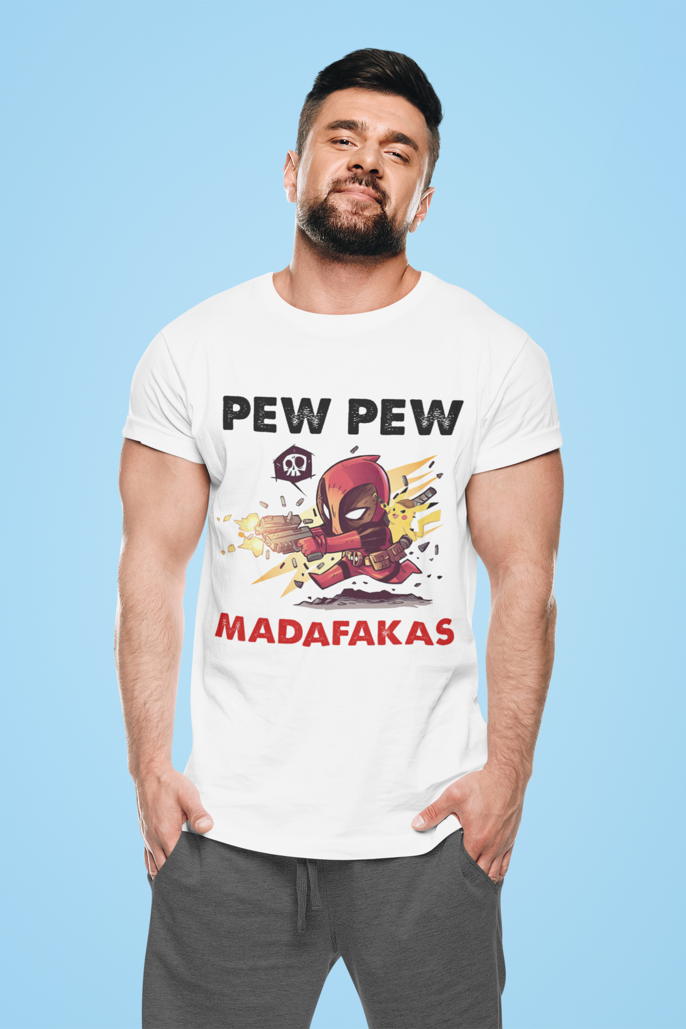 Deadpool T Shirt, Superhero Deadpool T Shirt, Pew Pew Madafakas Tshirt