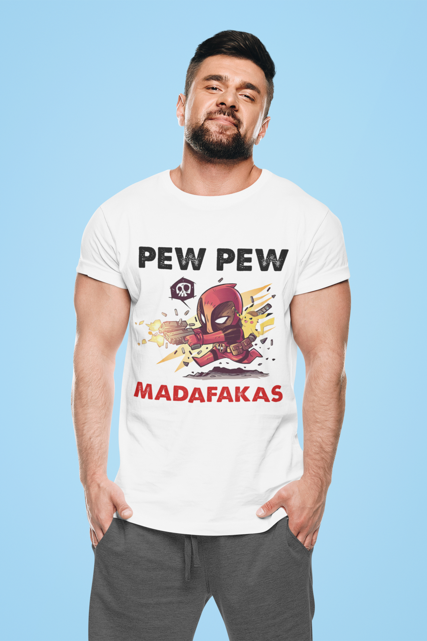 Deadpool T Shirt, Pew Pew Madafakas Tshirt, Superhero Deadpool T Shirt