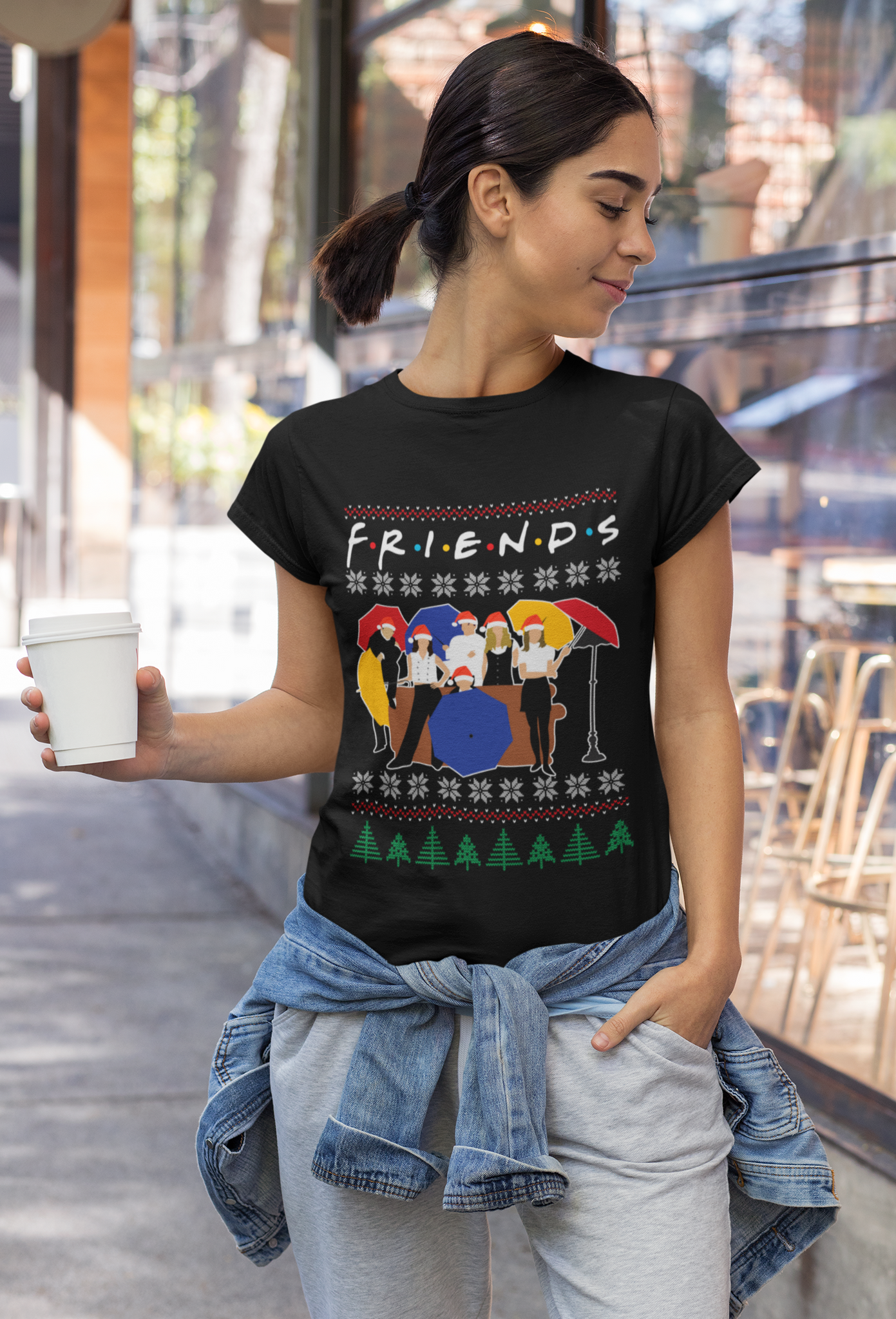 Friends TV Show Ugly Sweater T Shirt, Friends Characters T Shirt, Christmas Gifts
