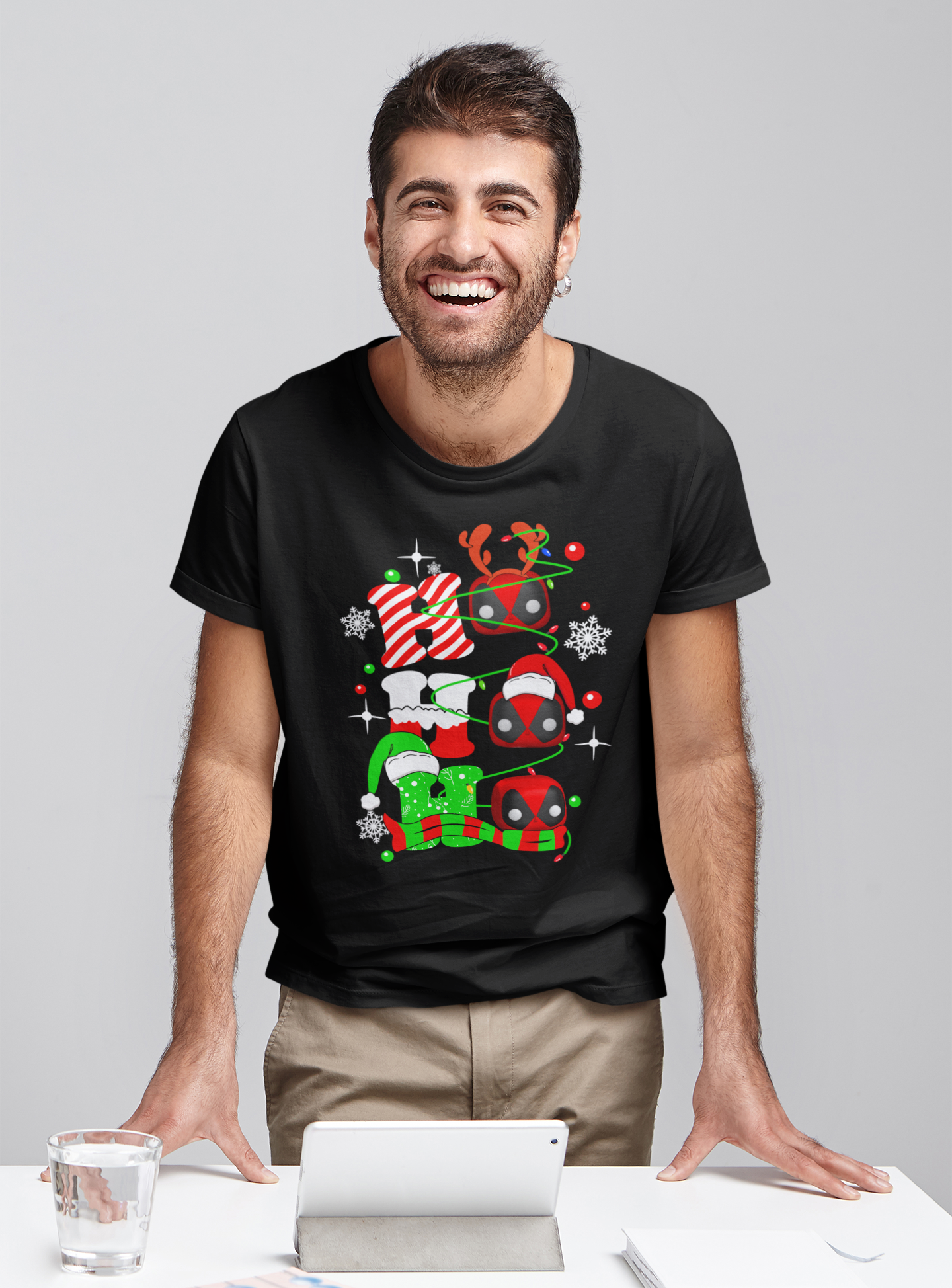 Deadpool T Shirt, Ho Ho Ho Tshirt, Superhero Deadpool T Shirt, Christmas Gifts