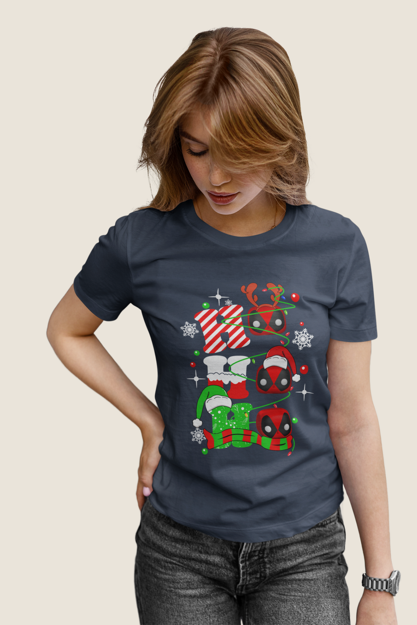 Deadpool T Shirt, Ho Ho Ho Tshirt, Superhero Deadpool T Shirt, Christmas Gifts