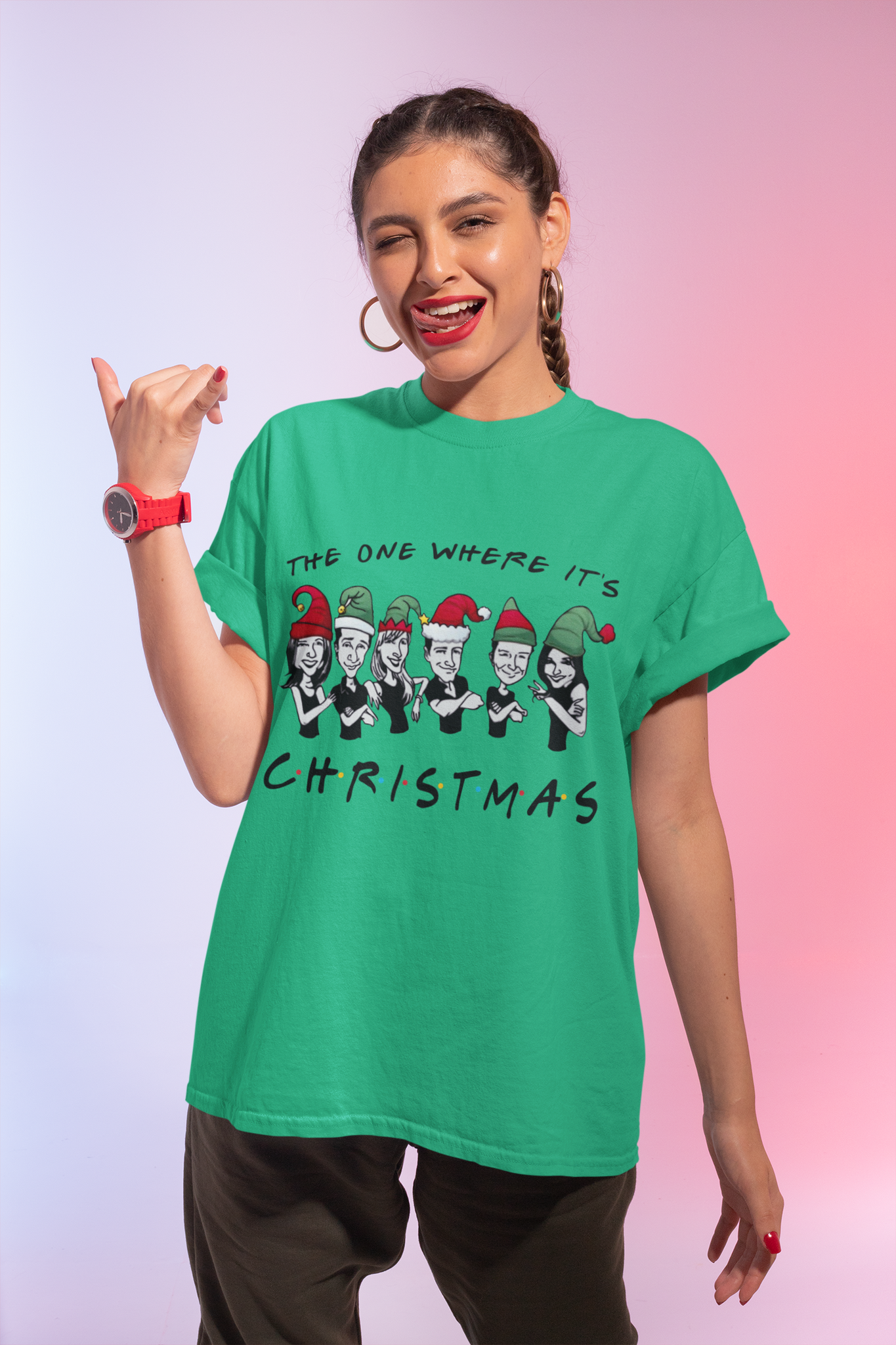 Friends TV Show T Shirt, Friends Shirt, Friends Characters T Shirt, The One Where Its Christmas Tshirt, Christmas Gifts