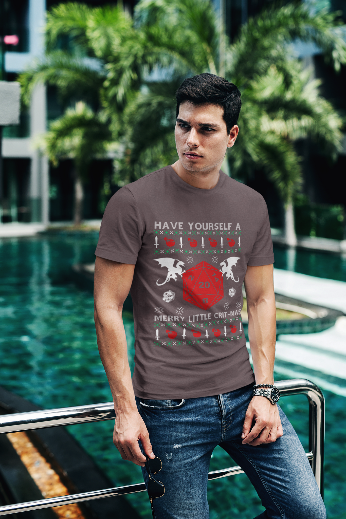 Dungeon And Dragon T Shirt, Have Yourself A Merry Little Crit Mas DND T Shirt, RPG Dice Games Tshirt