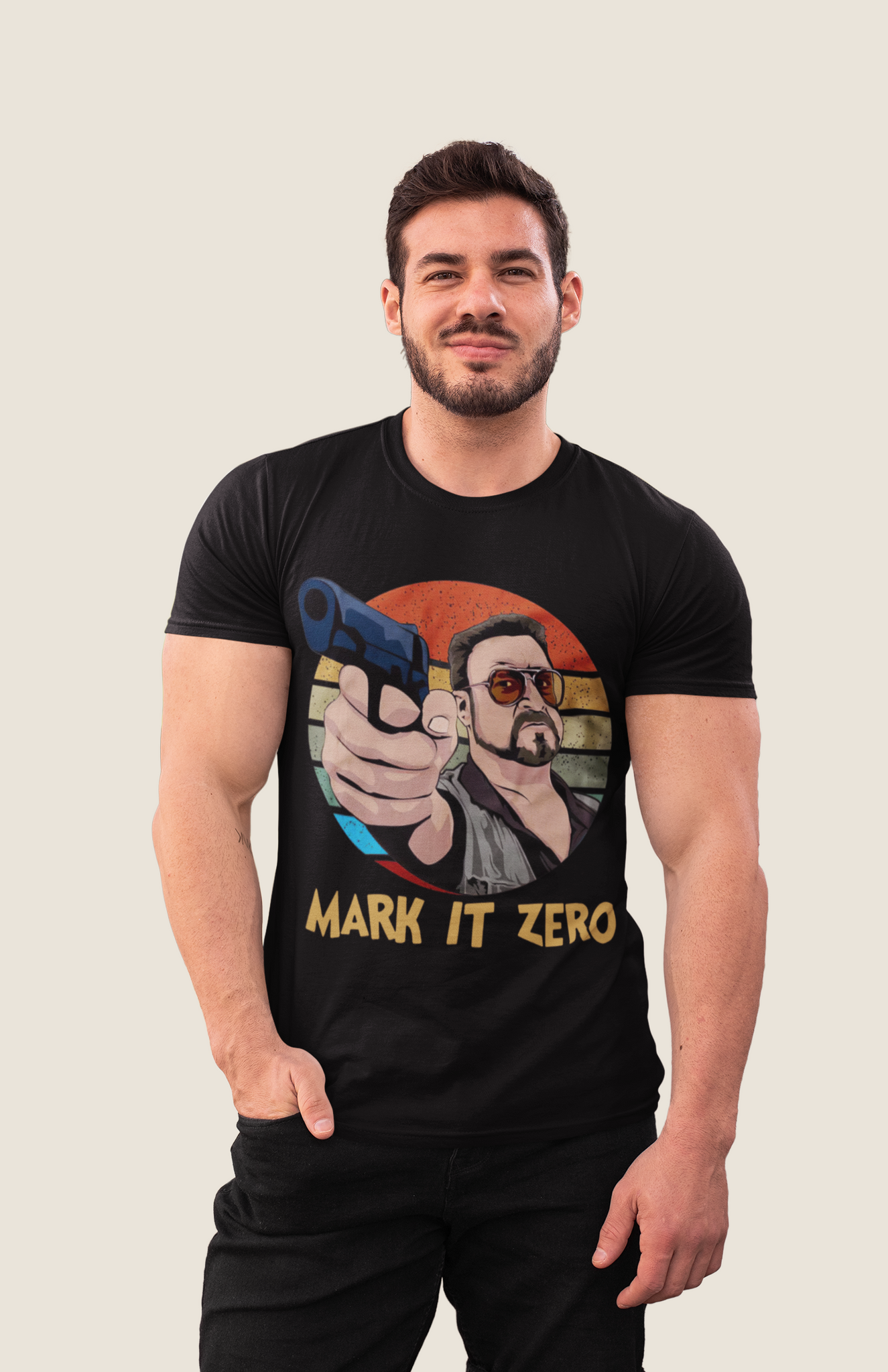 The Big Lebowski T Shirt, Walter Sobchak T Shirt, Mark It Zero Vintage Pointing A Gun Tshirt