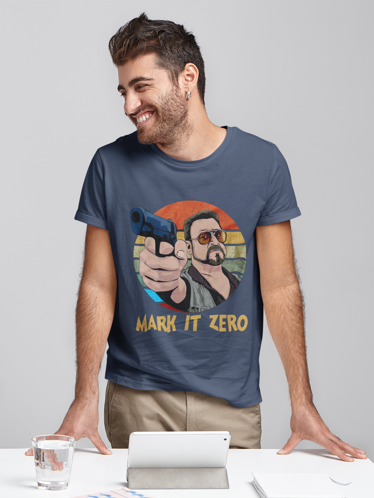 The Big Lebowski T Shirt, Walter Sobchak T Shirt, Mark It Zero Vintage Pointing A Gun Tshirt