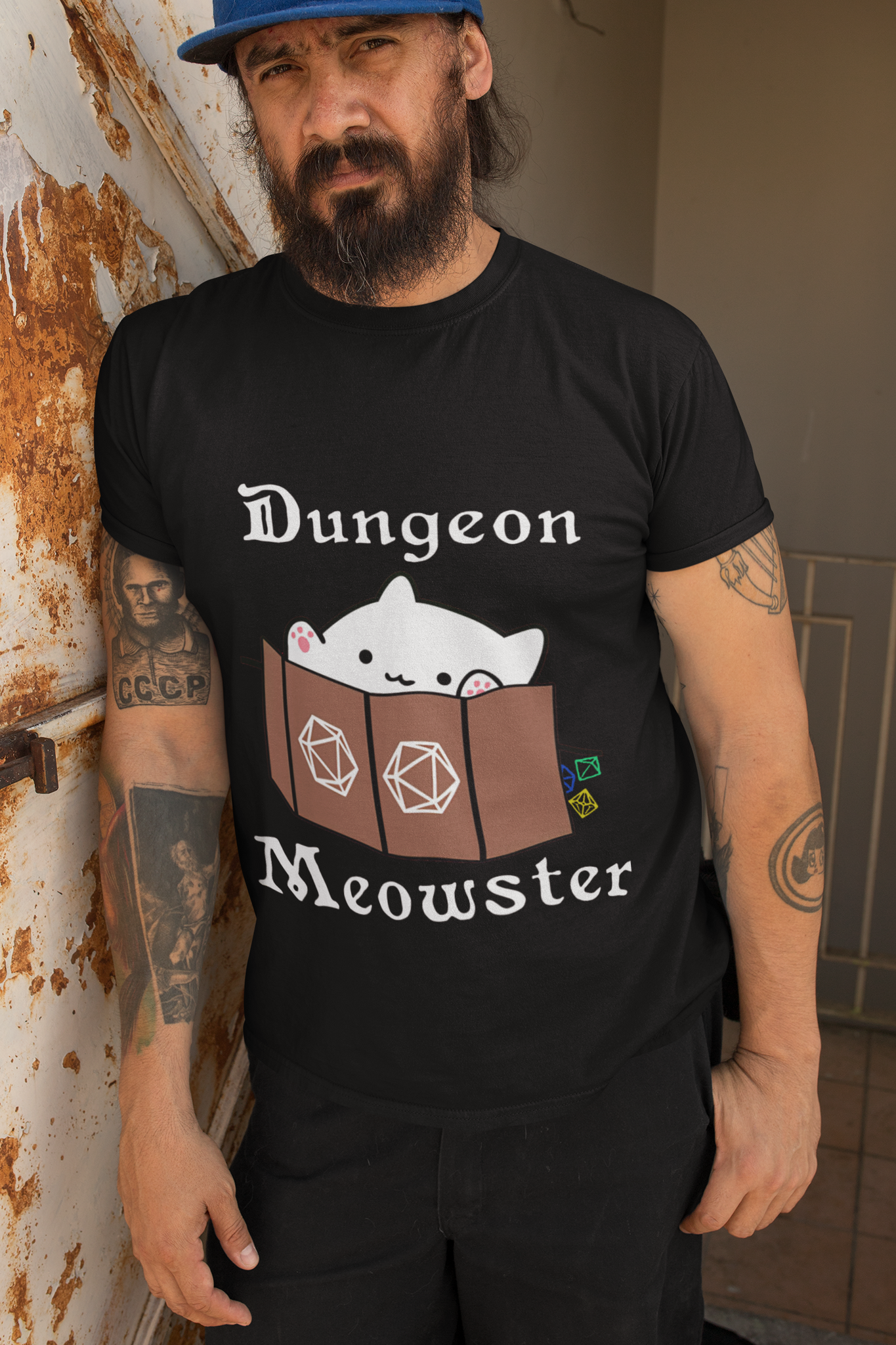 Dungeon And Dragon T Shirt, RPG Dice Games Tshirt, Cat Dungeon Meowster DND T Shirt