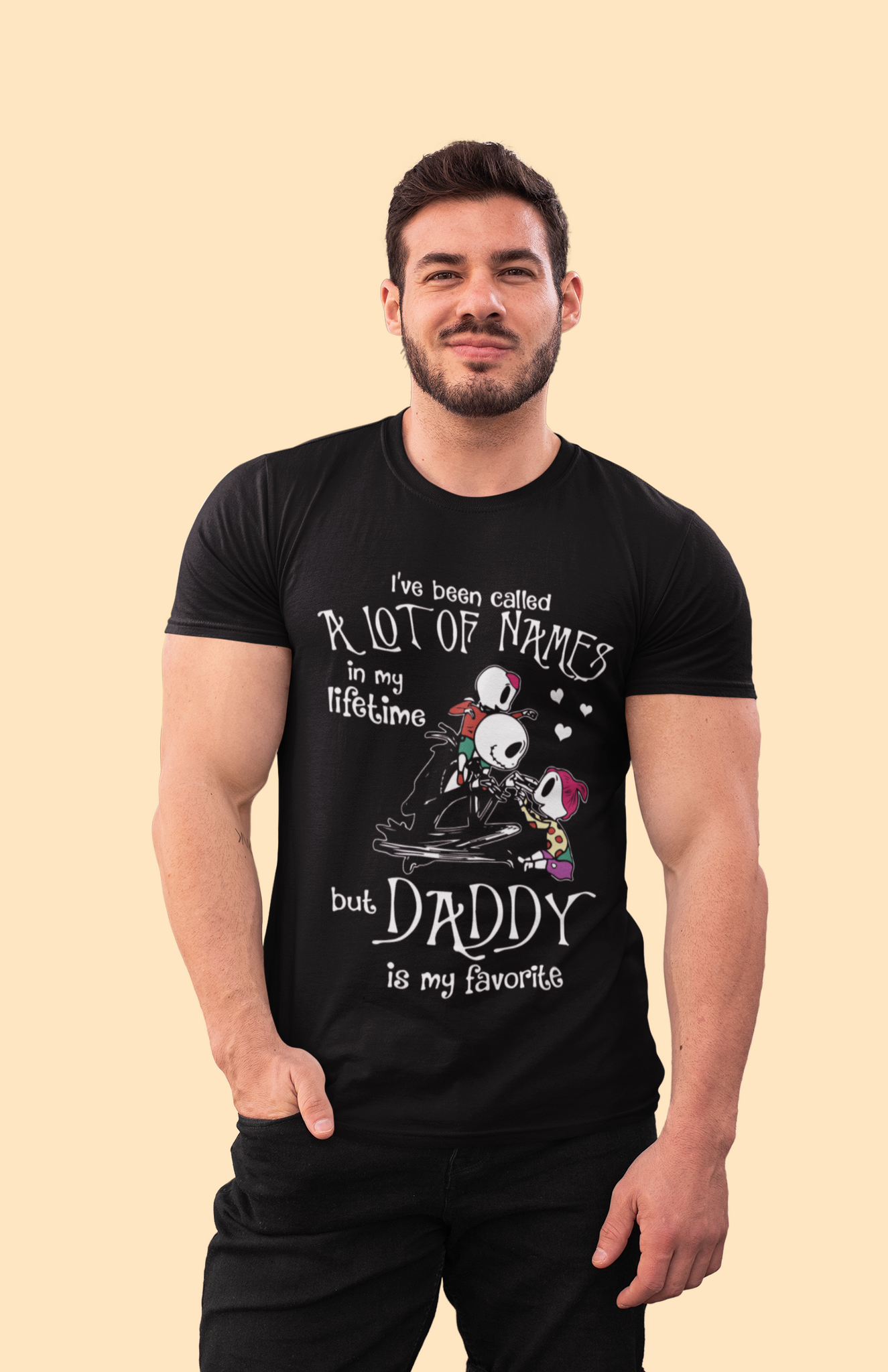 Nightmare Before Christmas T Shirt, Jack Skellington And Children T Shirt, Daddy Is My Favorite Tshirt, Fatherss Day Gifts