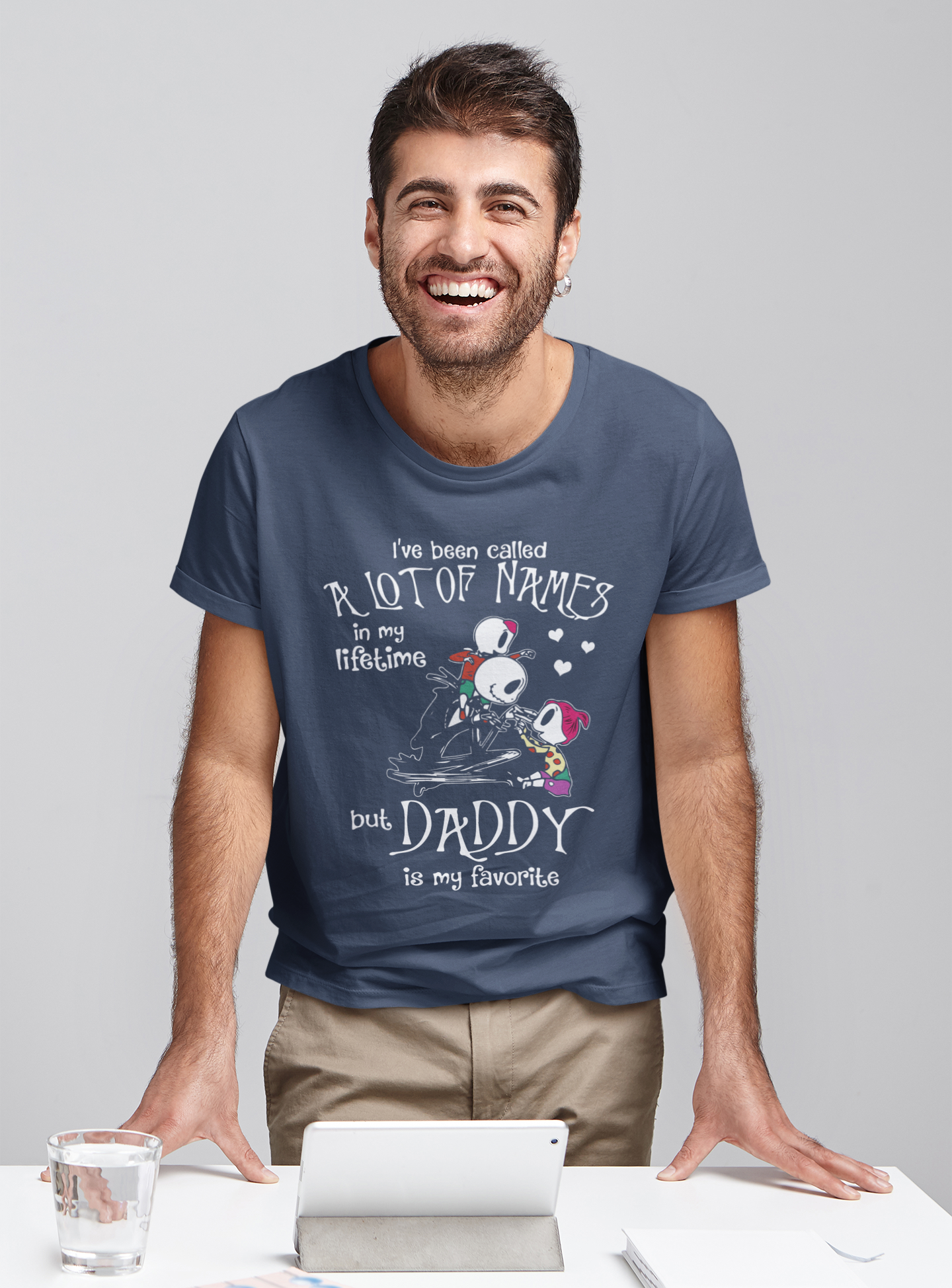 Nightmare Before Christmas T Shirt, Jack Skellington And Children T Shirt, Daddy Is My Favorite Tshirt, Fatherss Day Gifts