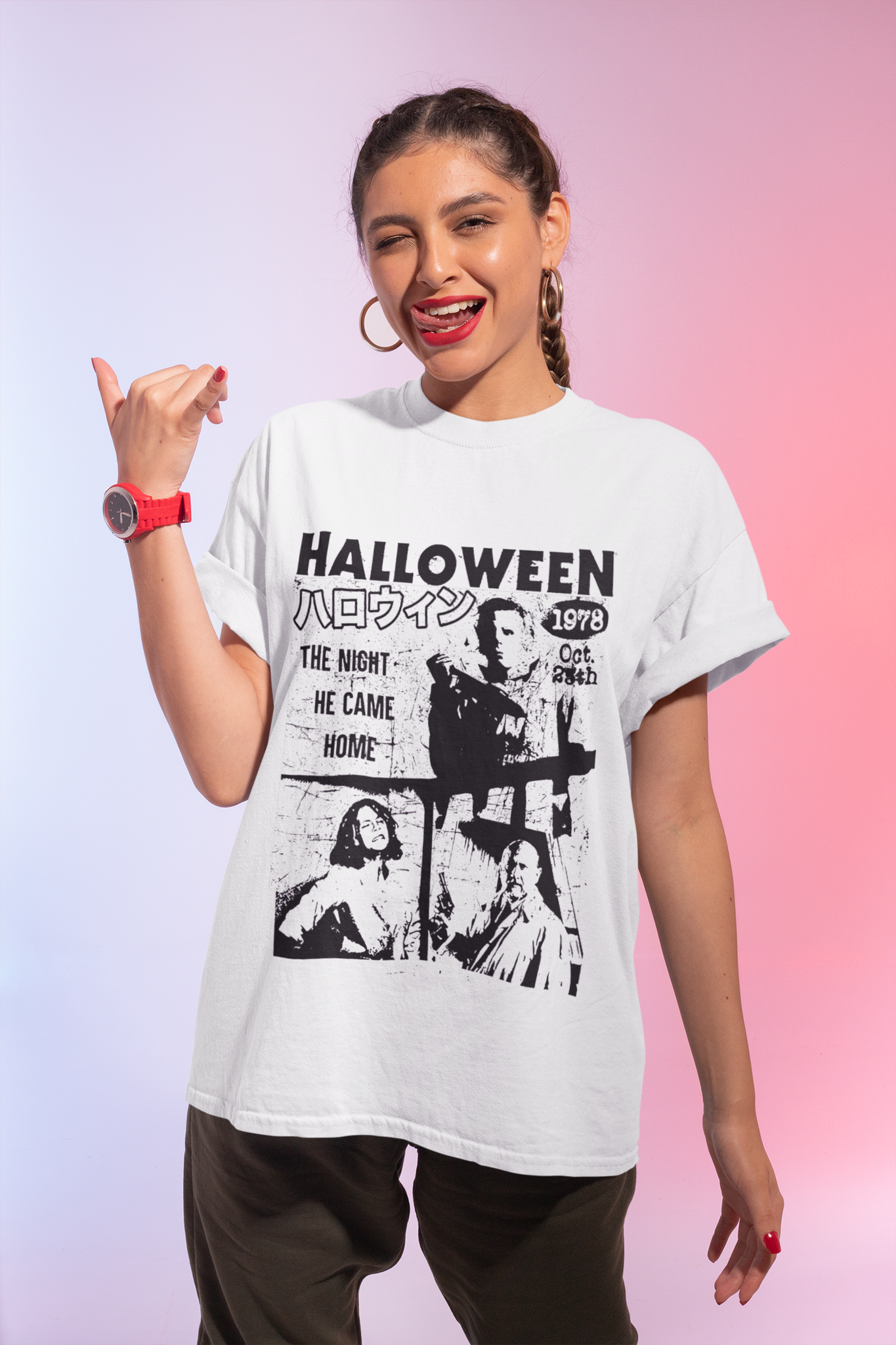 Halloween T Shirt, Michael Myers Tshirt, Japanese Style Halloween The Night He Came Home Shirt, Halloween Gifts
