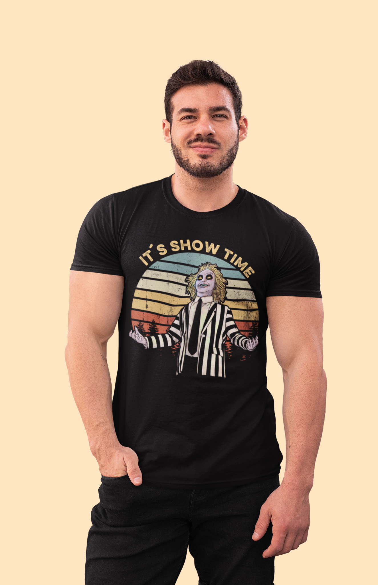 Beetlejuice Vintage T Shirt, Its Show Time Tshirt, Halloween Gifts