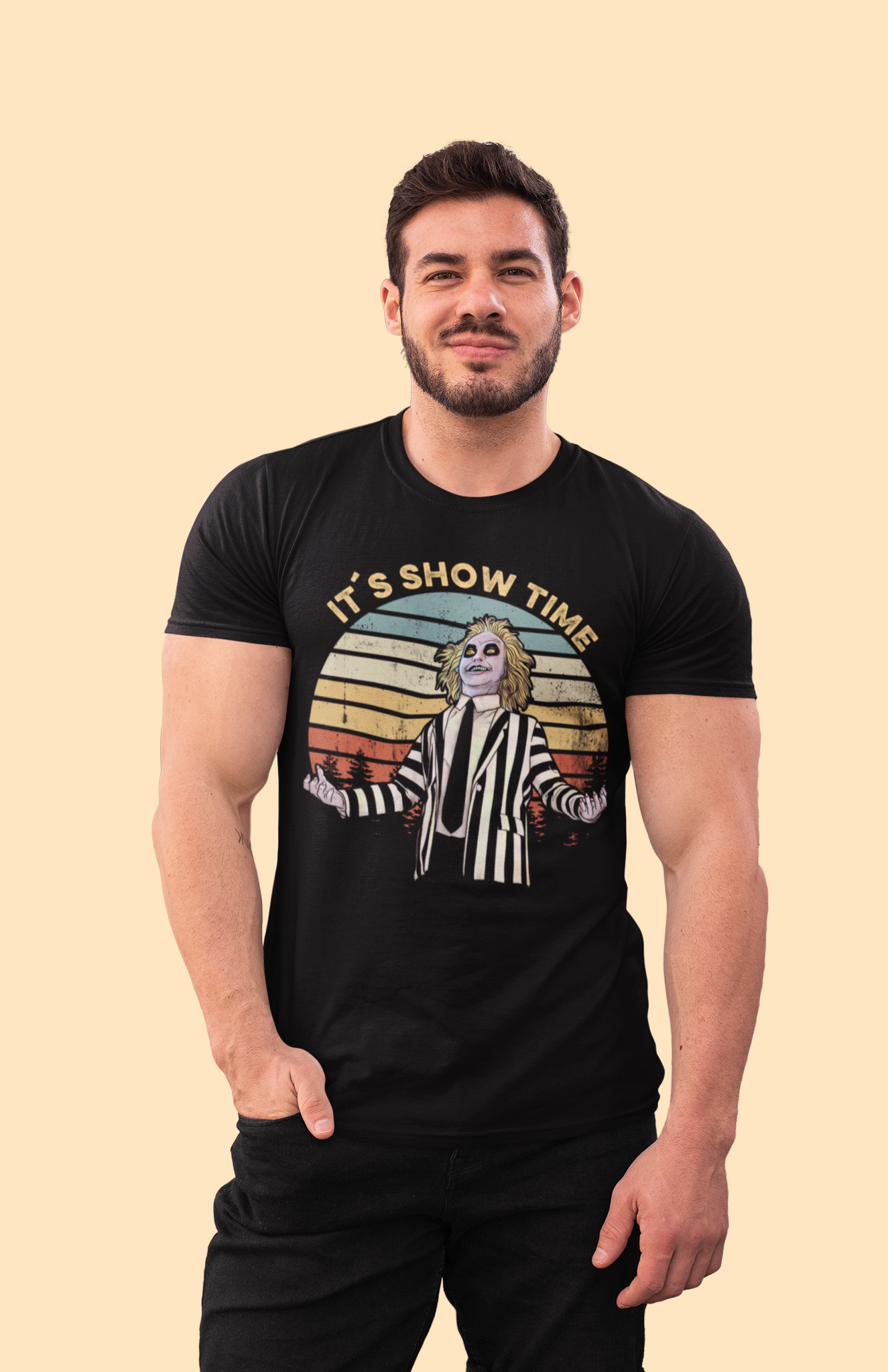 Beetlejuice Vintage T Shirt, Its Show Time Shirt, Halloween Gifts