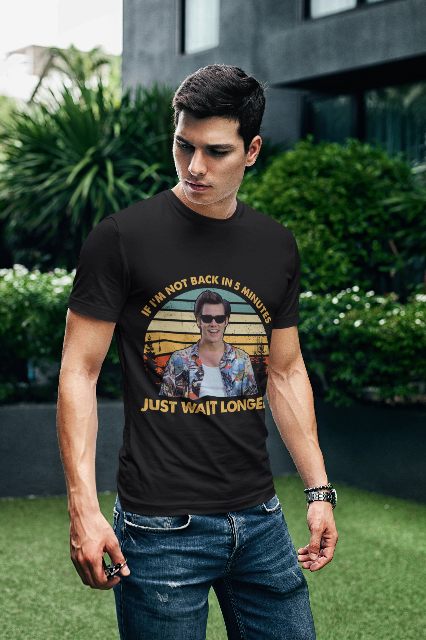 Ace Ventura Pet Detective Vintage T Shirt, Ace Ventura Shirt, If Im Not Back In 5 Minutes Just Wait Longer Tshirt