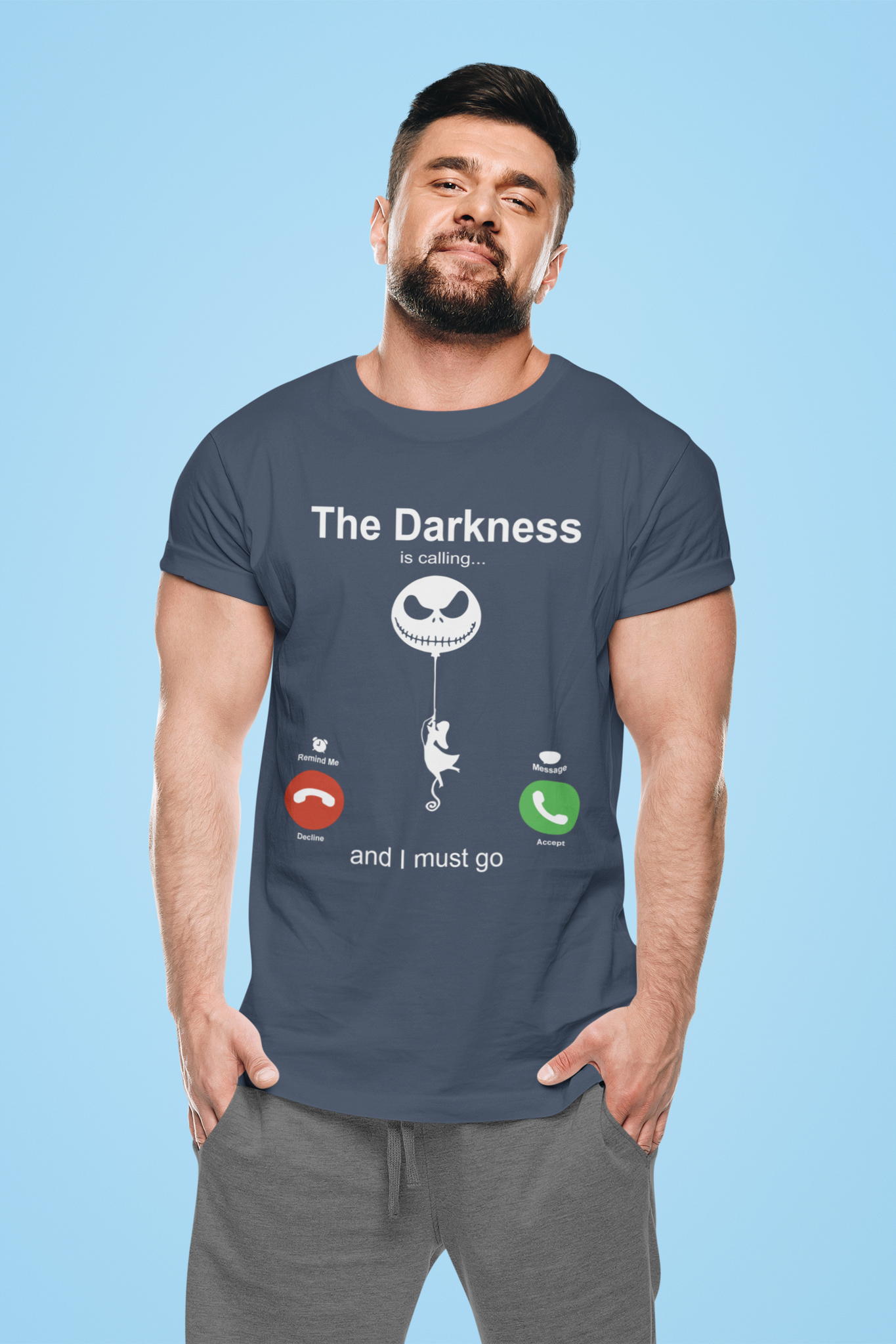 Nightmare Before Christmas T Shirt, The Darkness Is Calling And I Must Go Tshirt, Jack Skellington T Shirt, Halloween Gifts